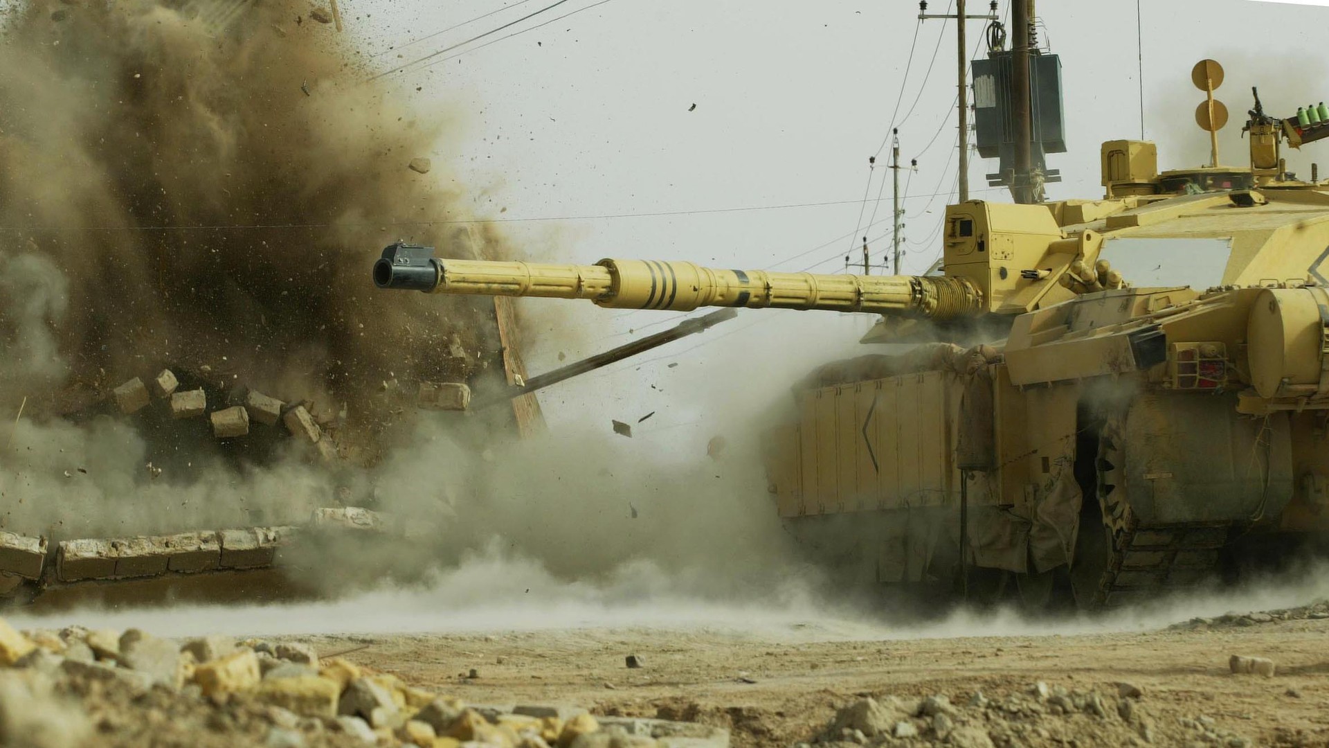 British Army Challenger 2 Tank in Combat Explosion HD Wallpaper