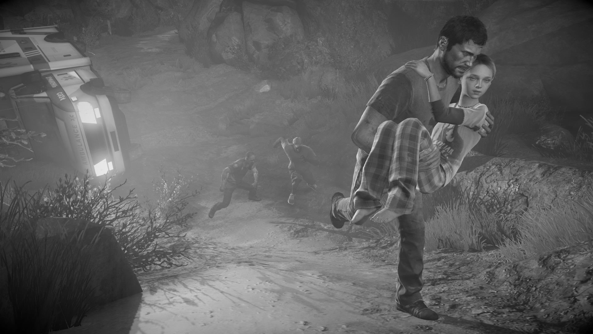 Joel carries Ellie in The Last of Us HD Wallpaper