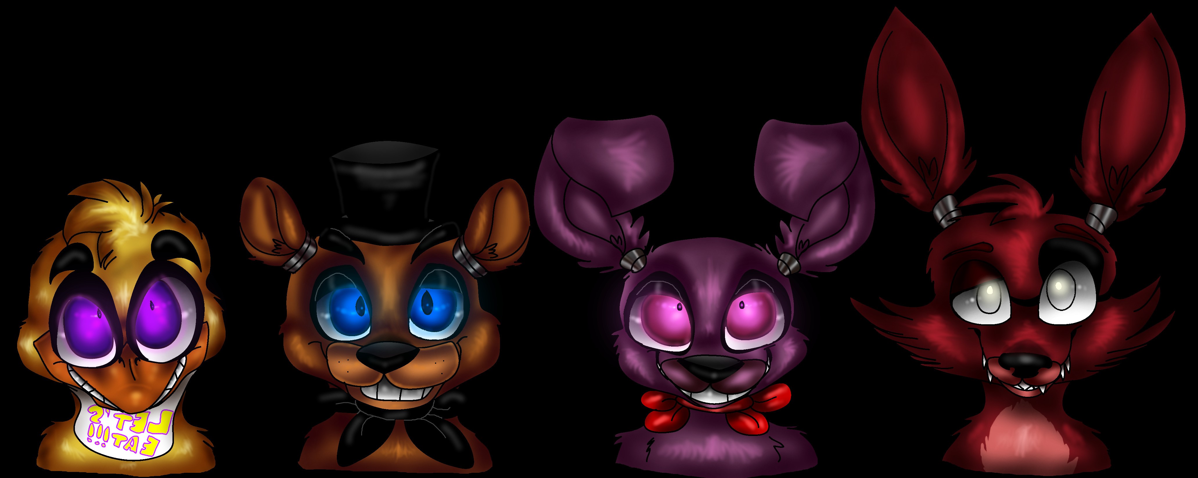Four animatronic characters from Five Nights at Freddy's HD Wallpaper