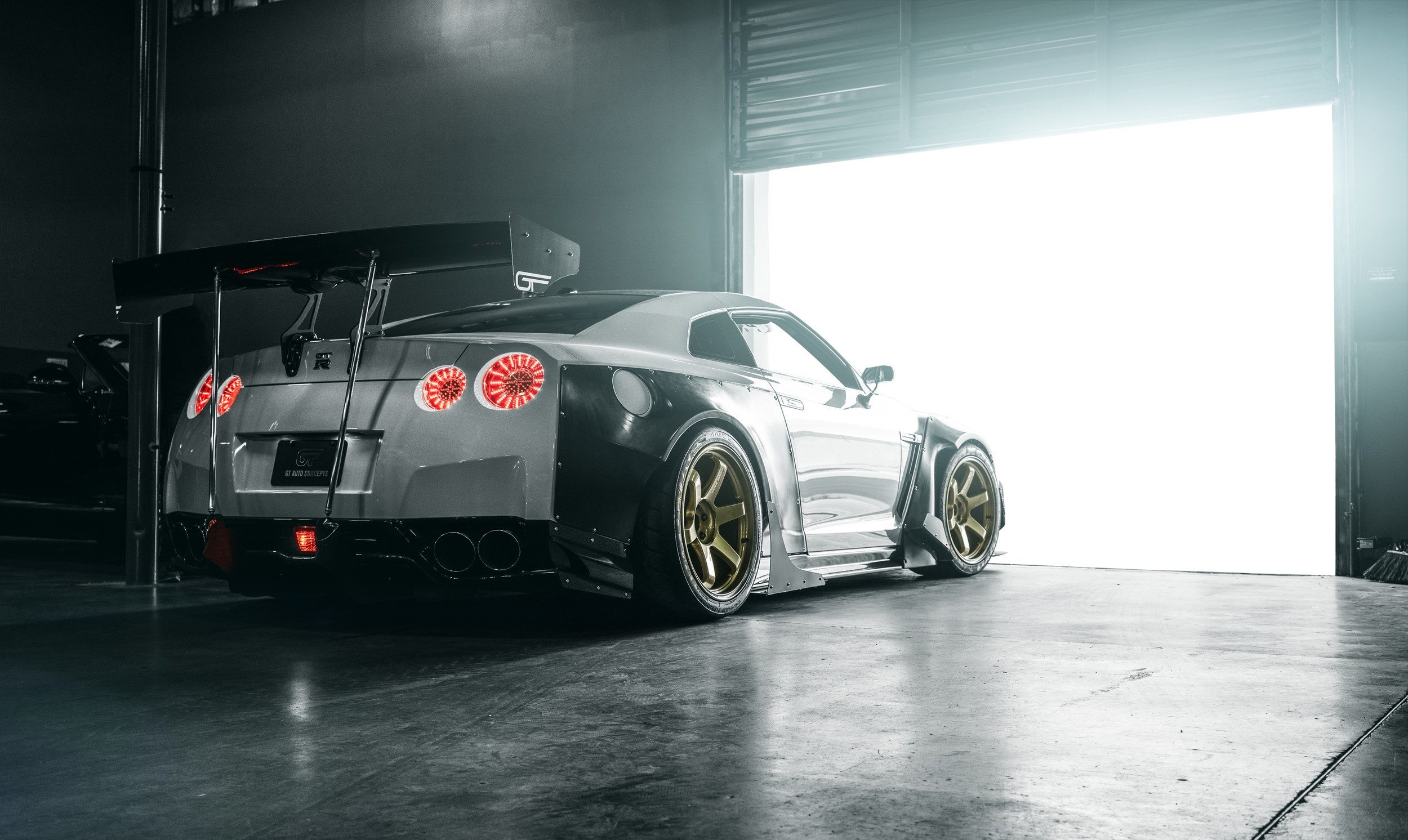 Nissan GT-R R35 Liberty Walk in Garage HD Wallpaper