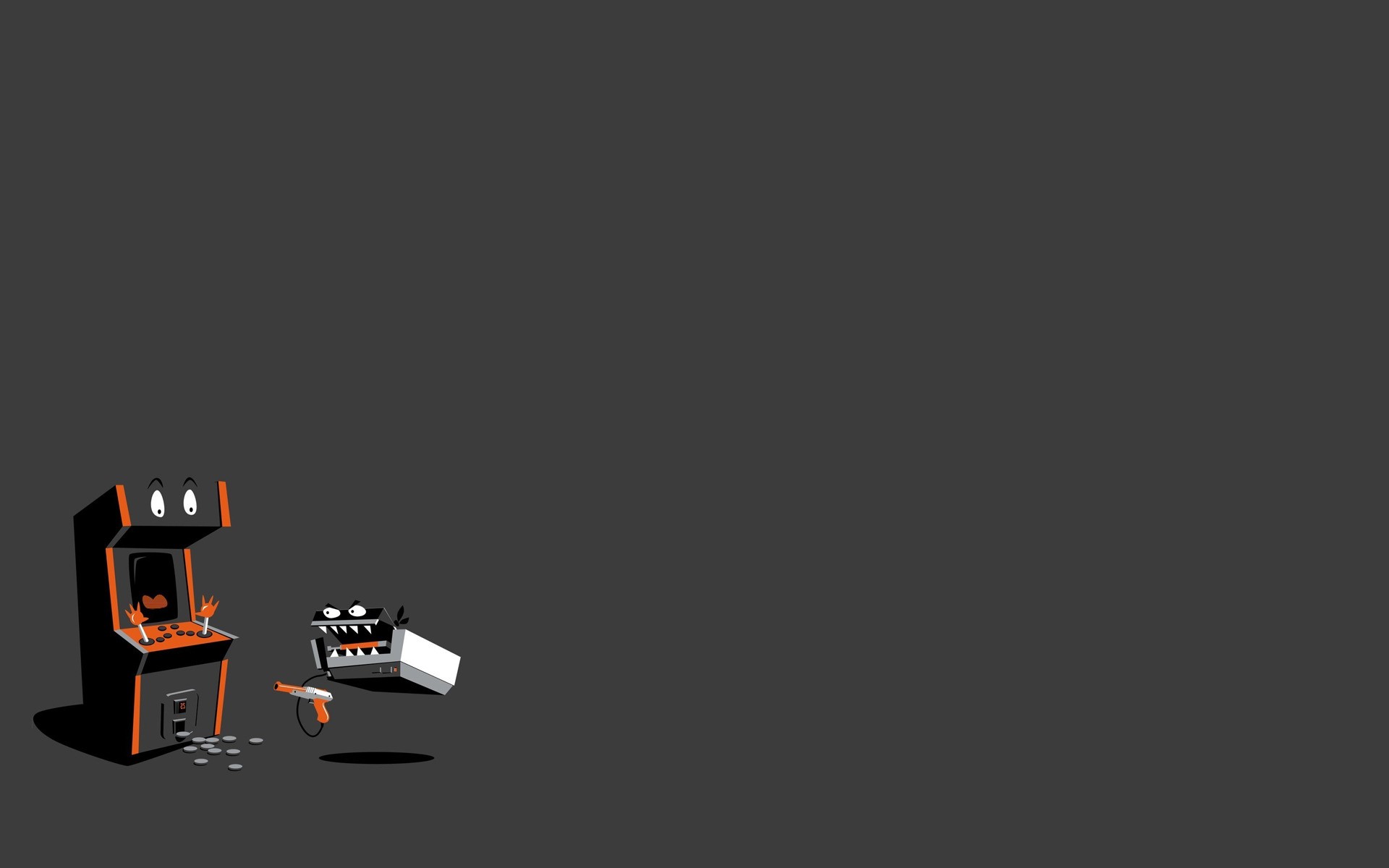 Arcade machine and NES controller fighting HD Wallpaper