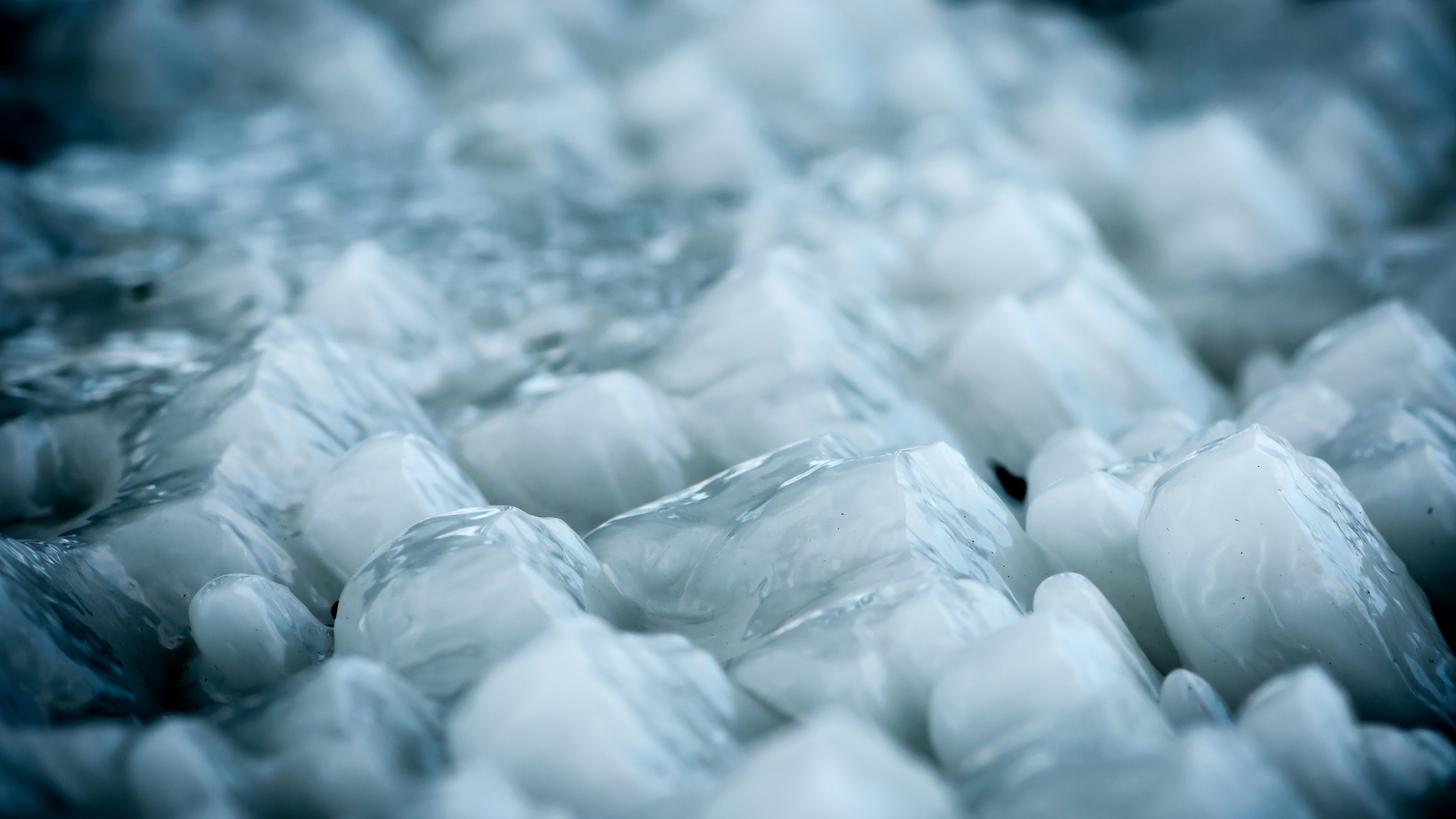 Close-up of ice chunks HD Wallpaper