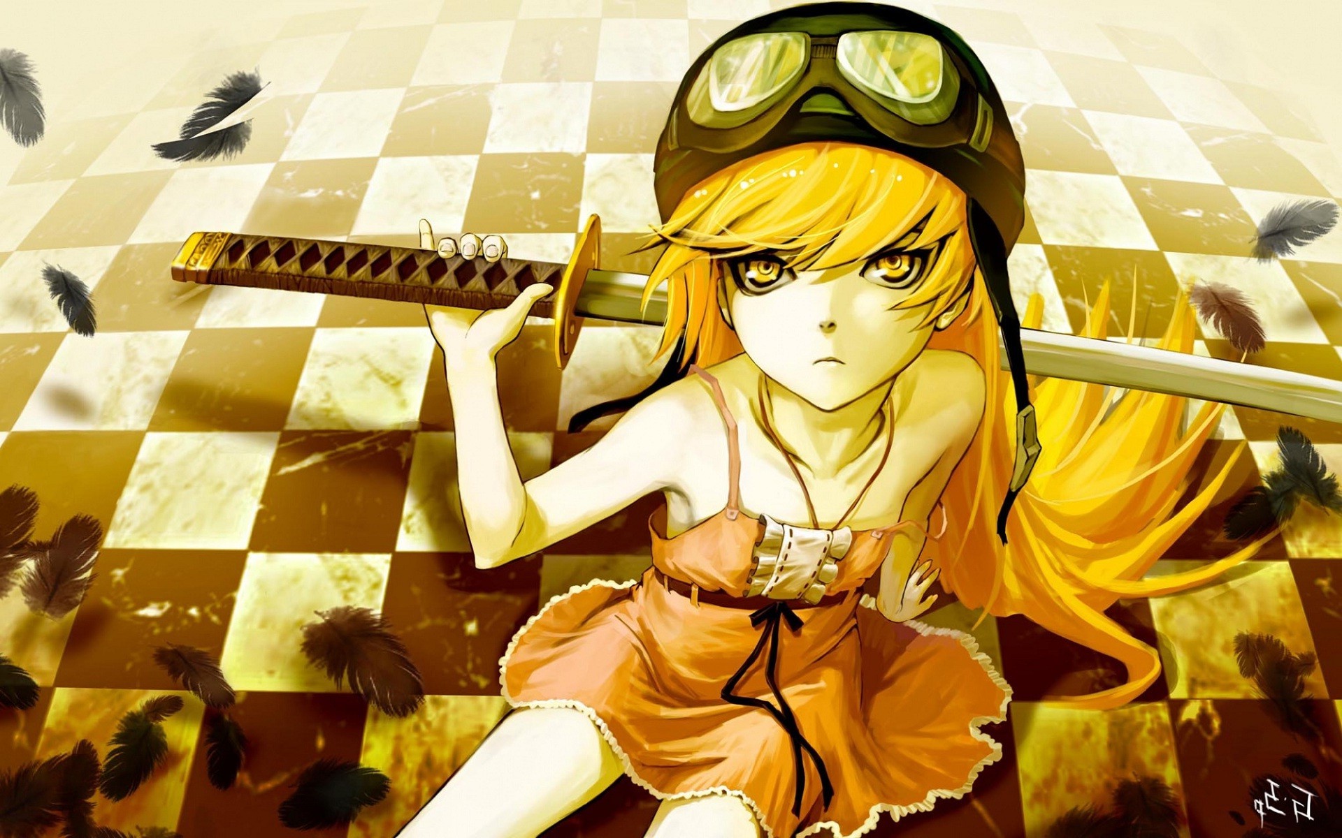 Oshino Shinobu from Monogatari Series HD Wallpaper