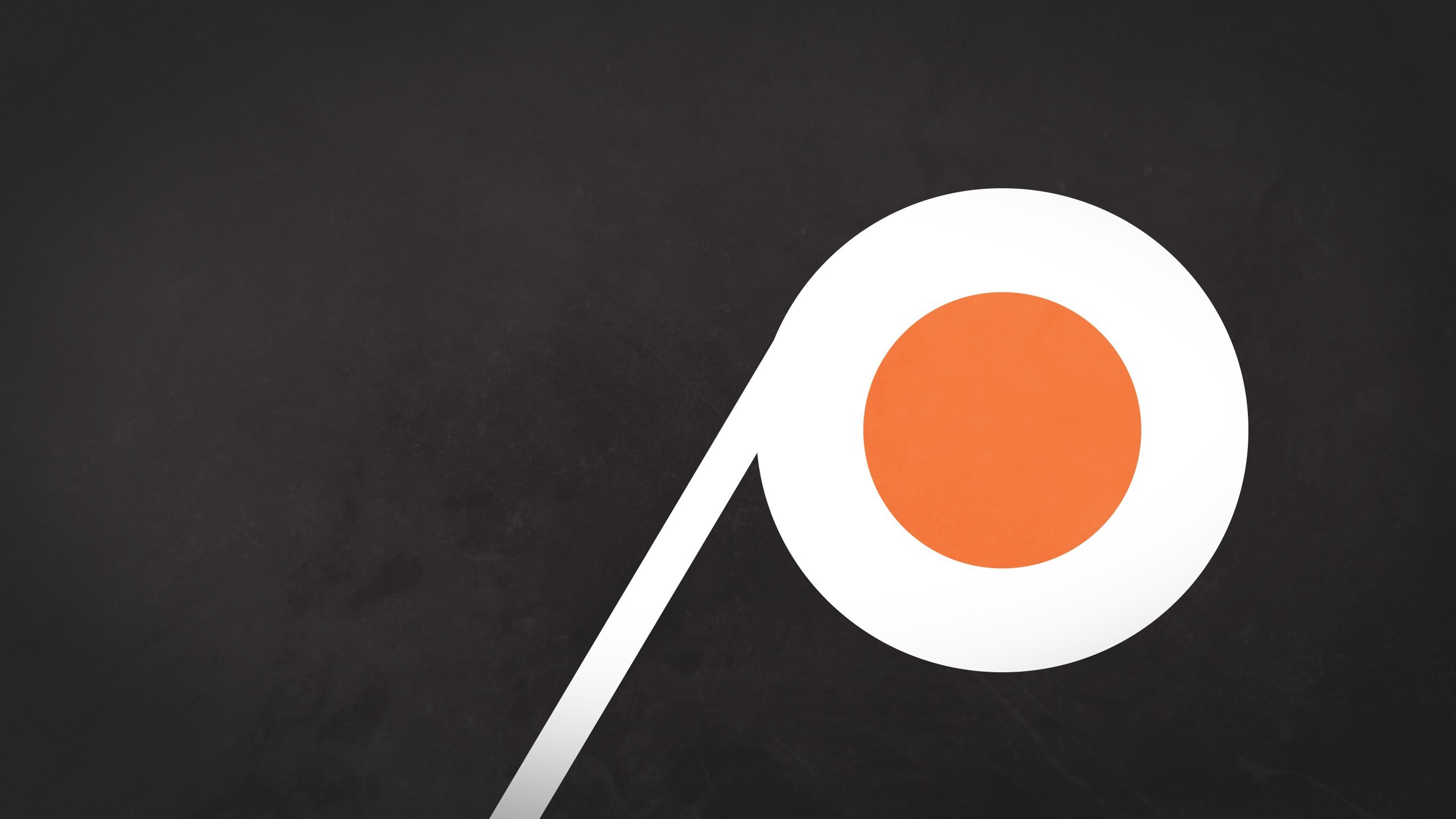 Minimalist logo with orange circle and white line HD Wallpaper