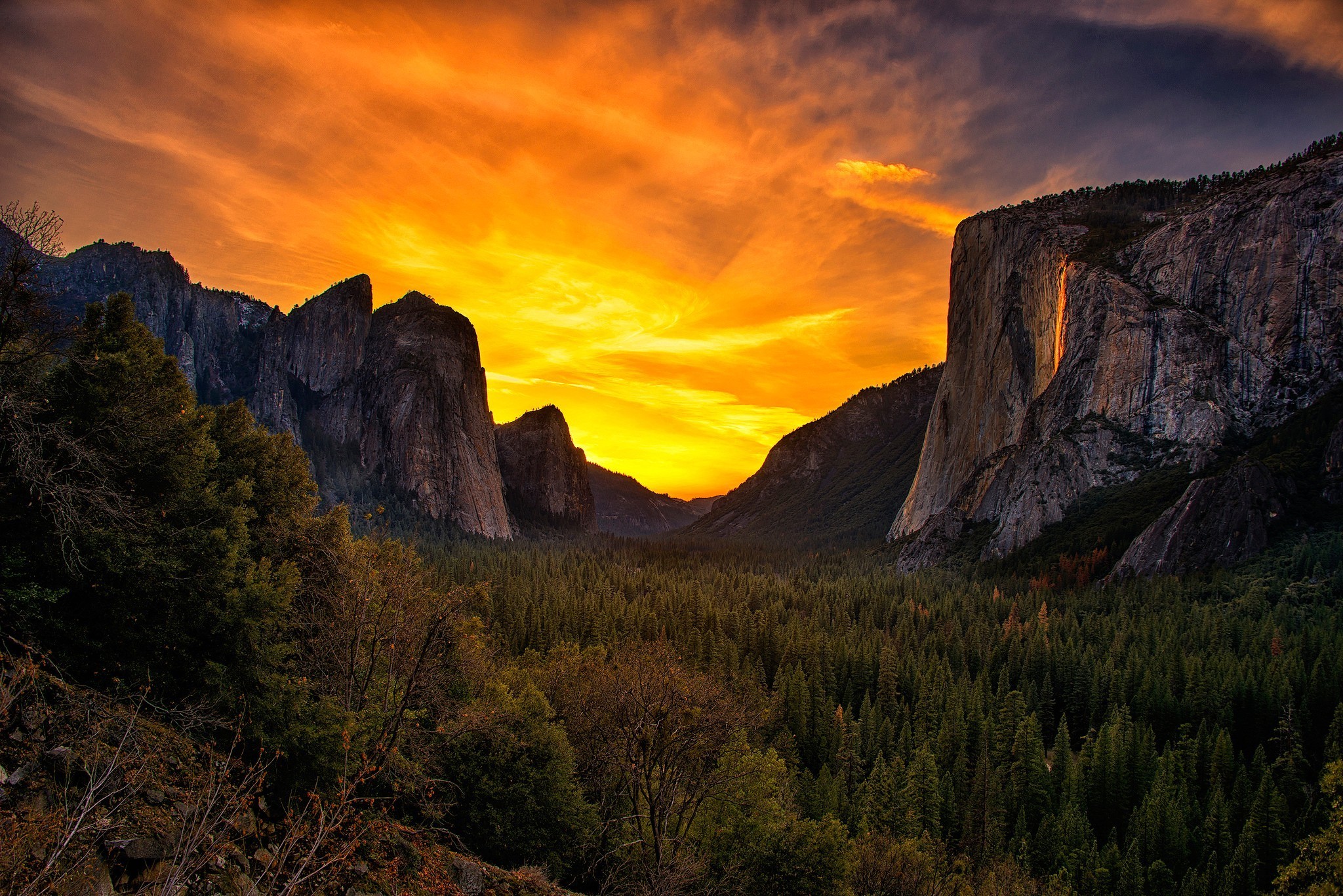 Yosemite National Park sunset landscape HD Wallpaper