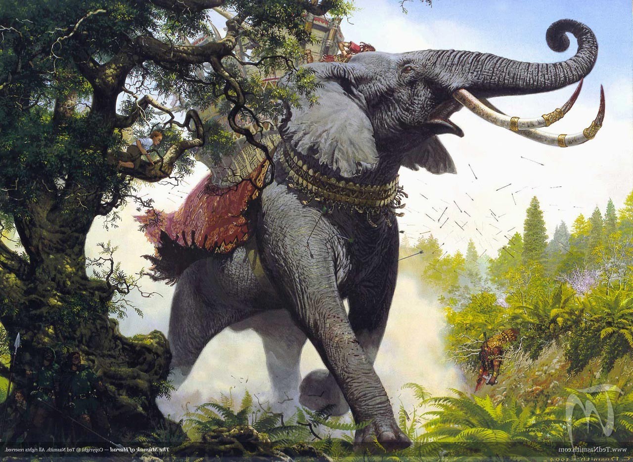 Oliphaunts from The Lord of the Rings by Ted Nasmith HD Wallpaper