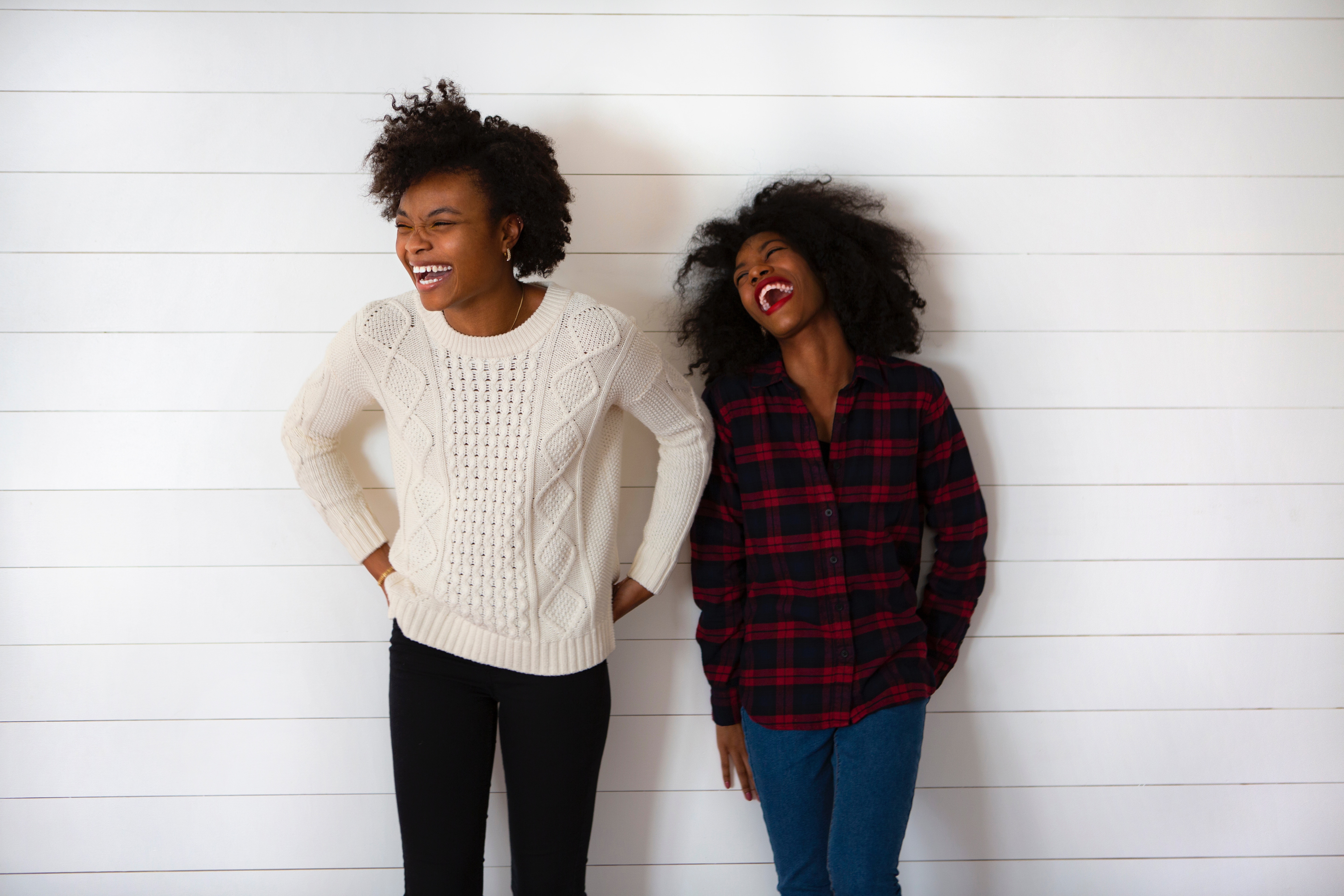 Two African American Women Laughing Together HD Wallpaper