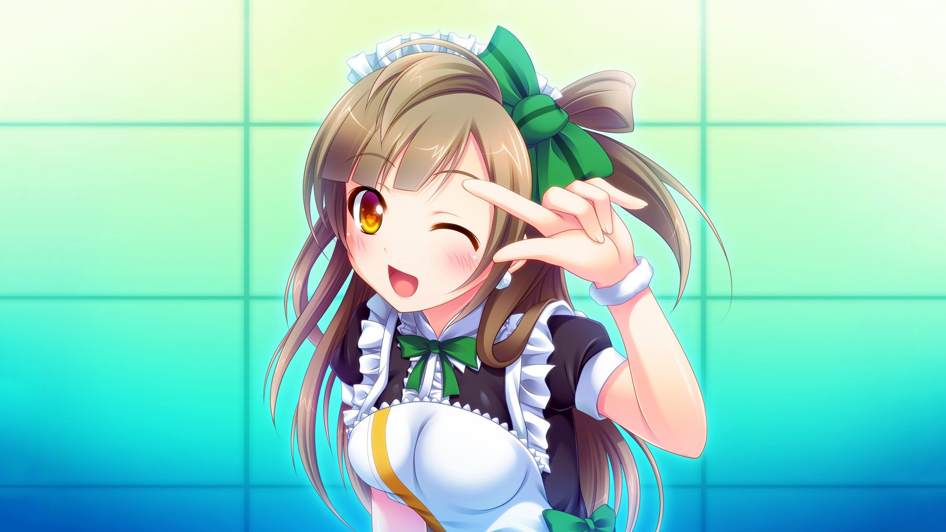 Minami Kotori from Love Live! in a maid outfit HD Wallpaper