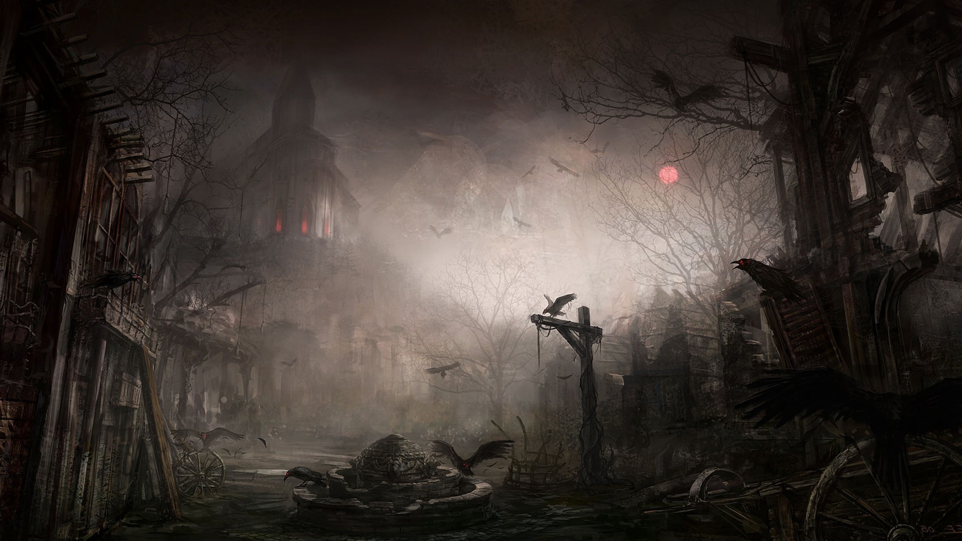 Diablo III Tristram fantasy art illustration HD Wallpaper