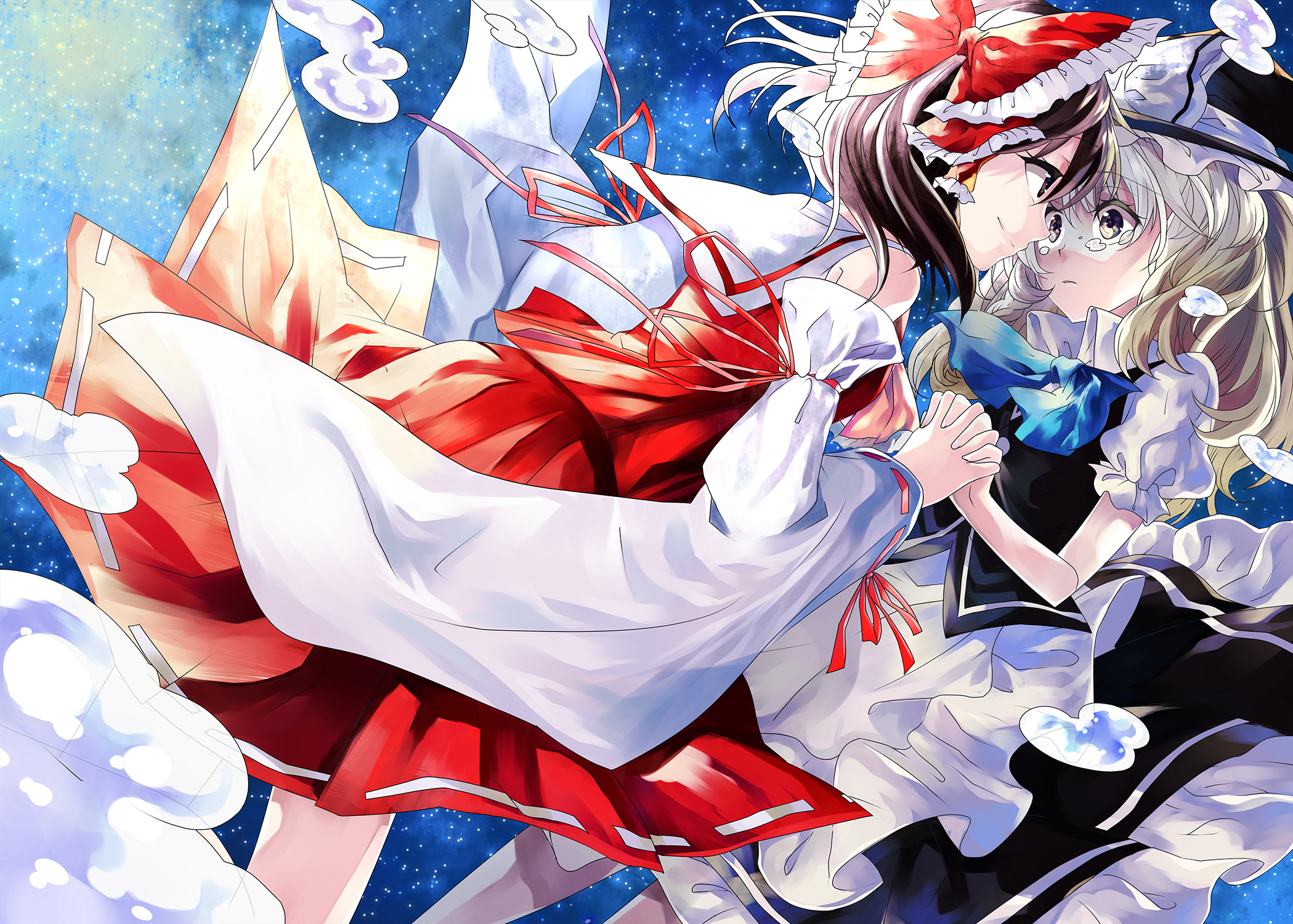 Reimu Hakurei and Marisa Kirisame from Touhou HD Wallpaper