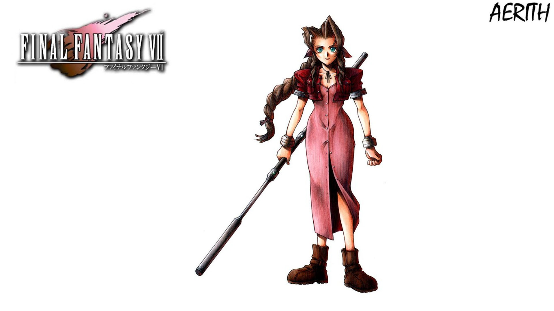 Aerith from Final Fantasy VII HD Wallpaper