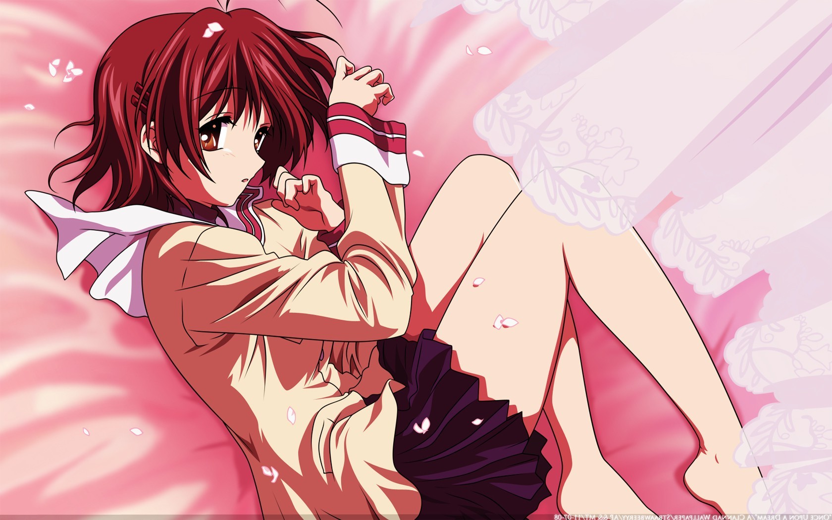 Nagisa Furukawa from Clannad lying down HD Wallpaper