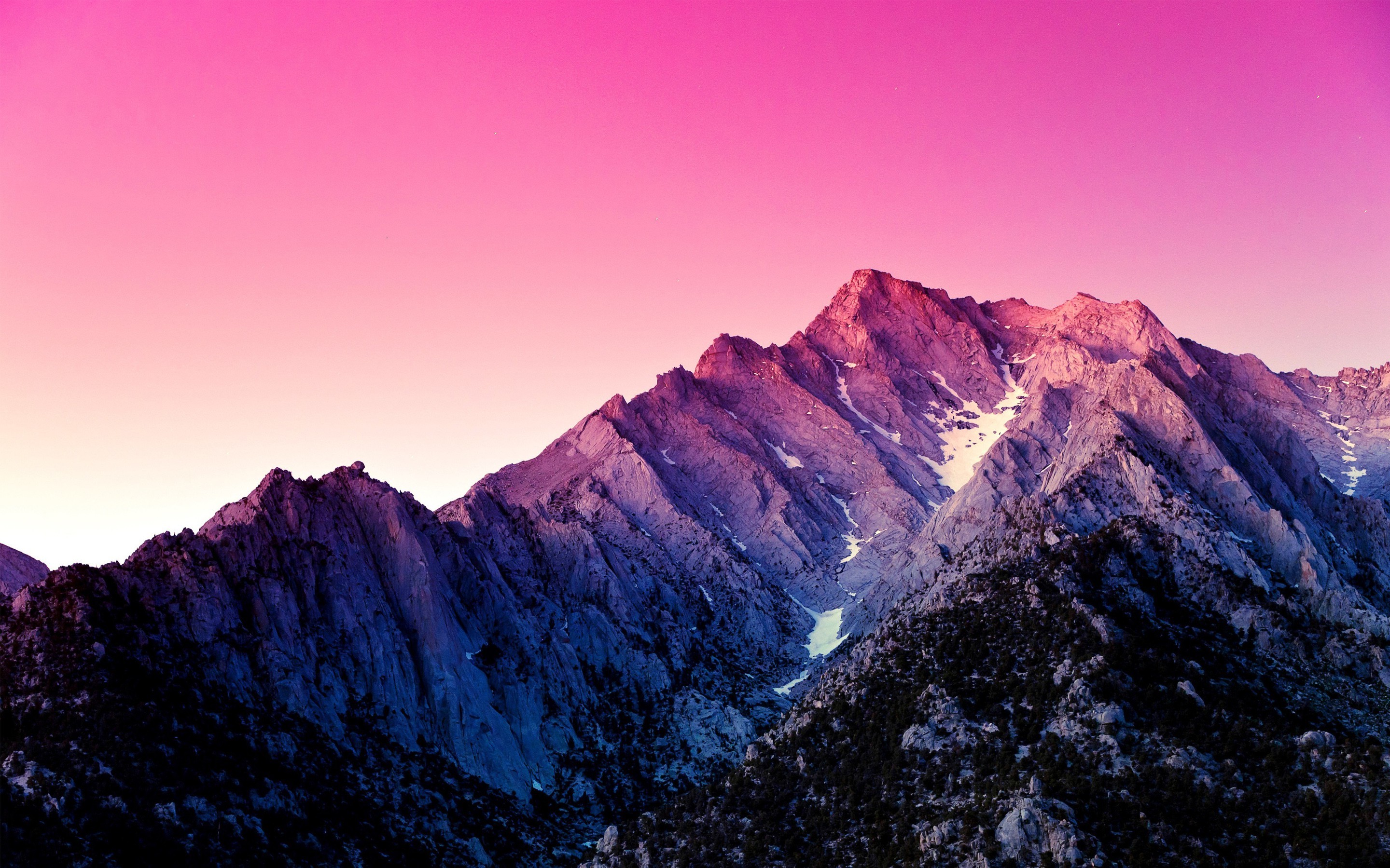 Mountains at sunset with pink sky HD Wallpaper
