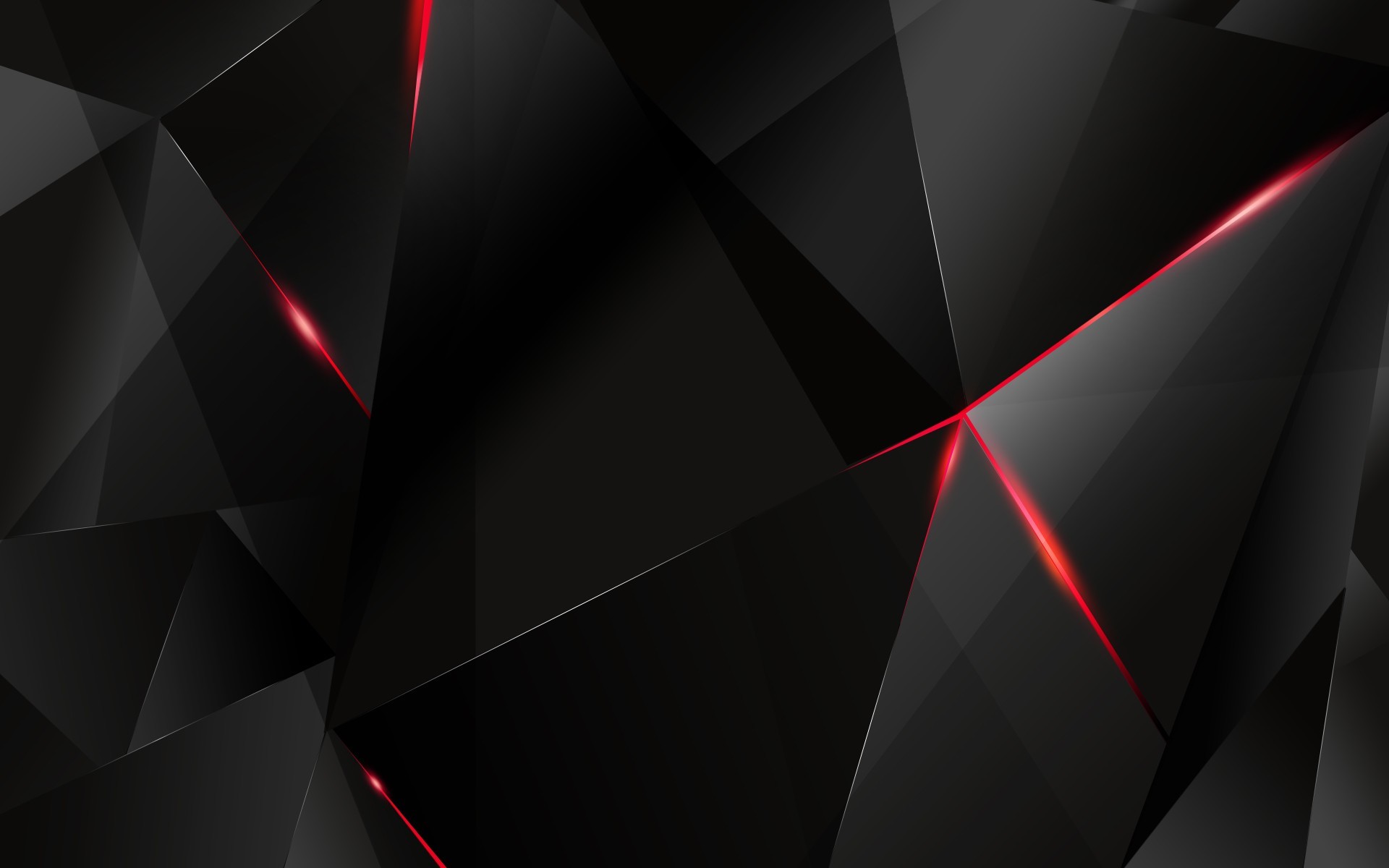 Dark geometric abstract with red light accents HD Wallpaper