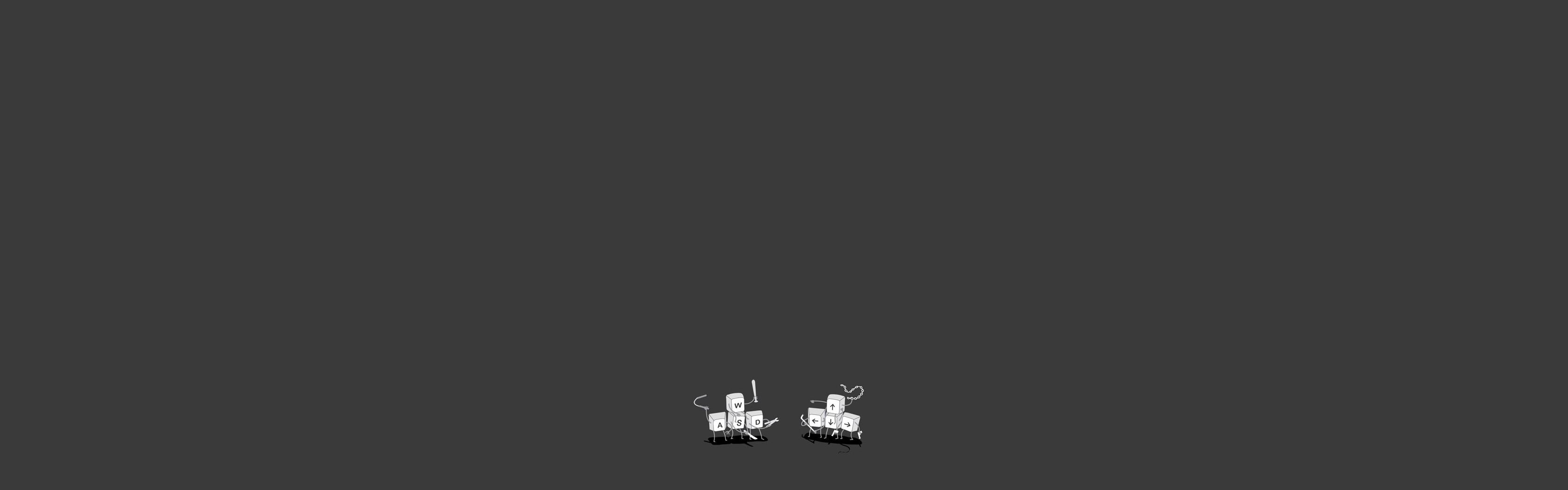 Minimalist keyboard keys characters on dark background HD Wallpaper