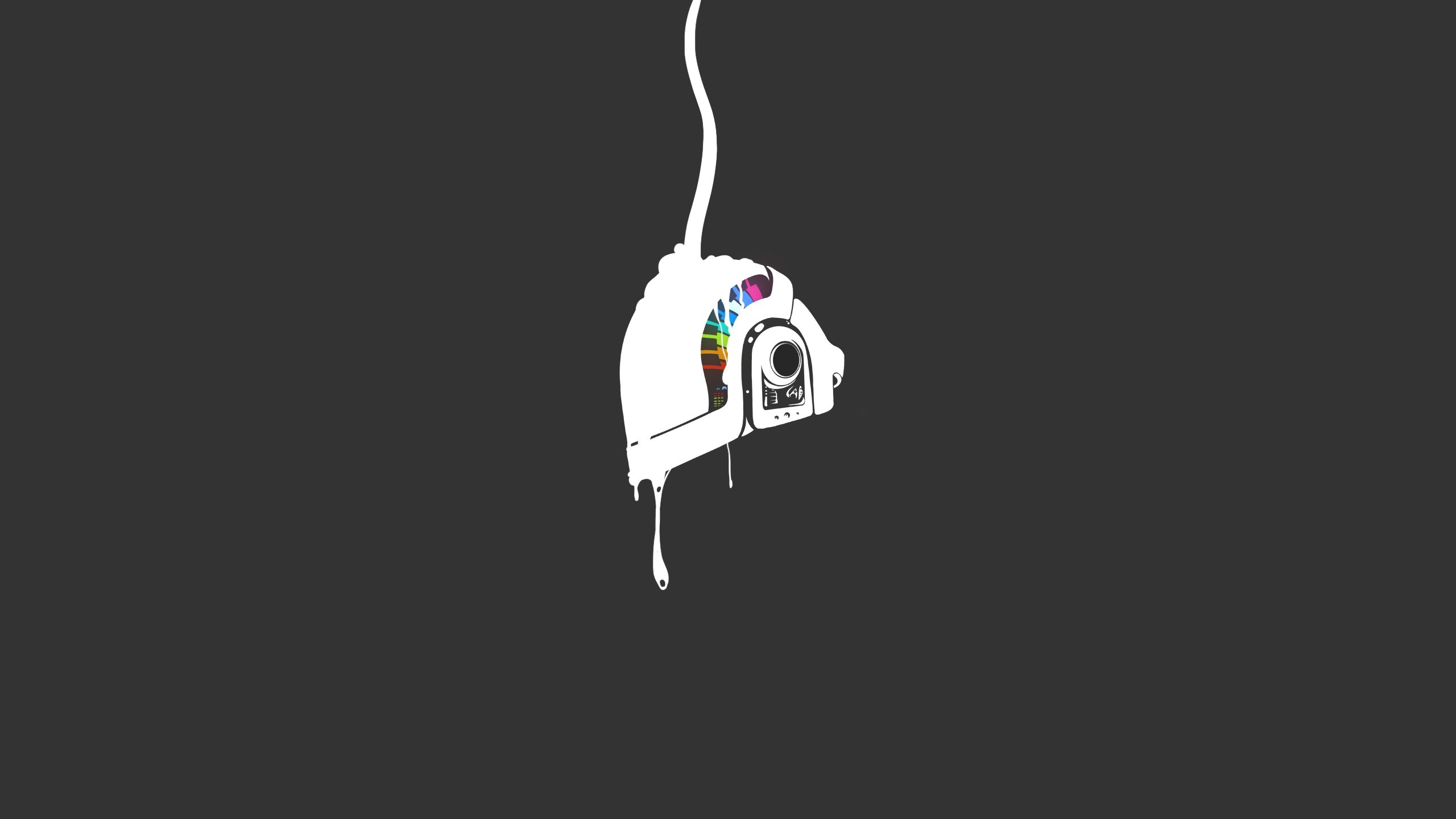 Daft Punk helmet dripping with rainbow colors HD Wallpaper