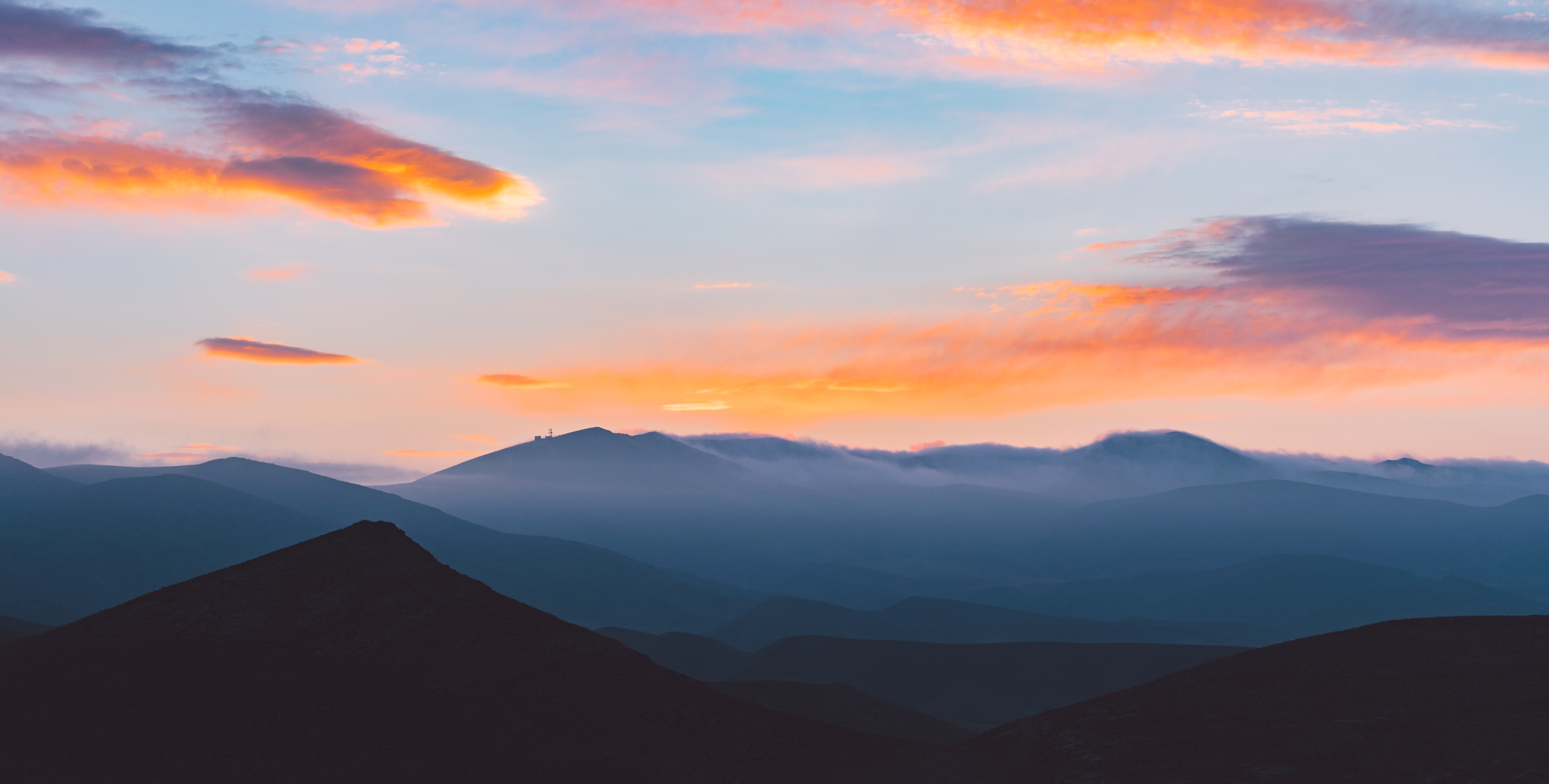Sunset over layered mountains in Mashhad, Iran HD Wallpaper