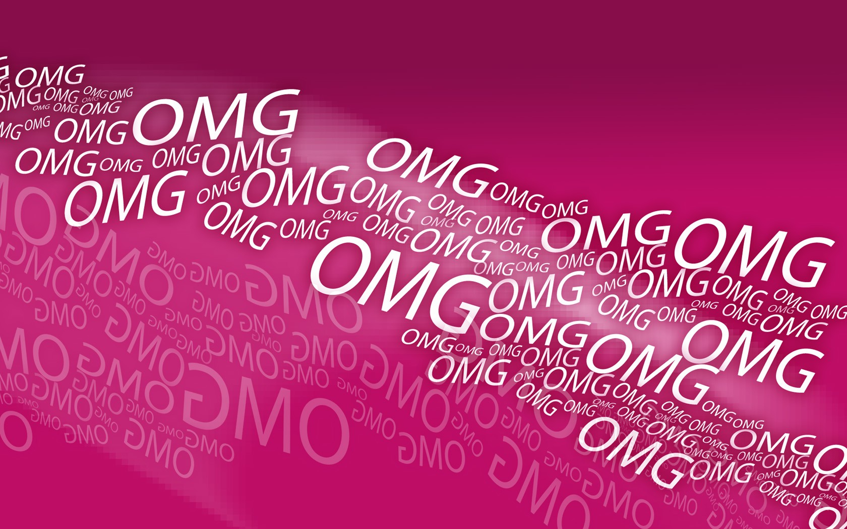 OMG text pattern on pink background HD Wallpaper