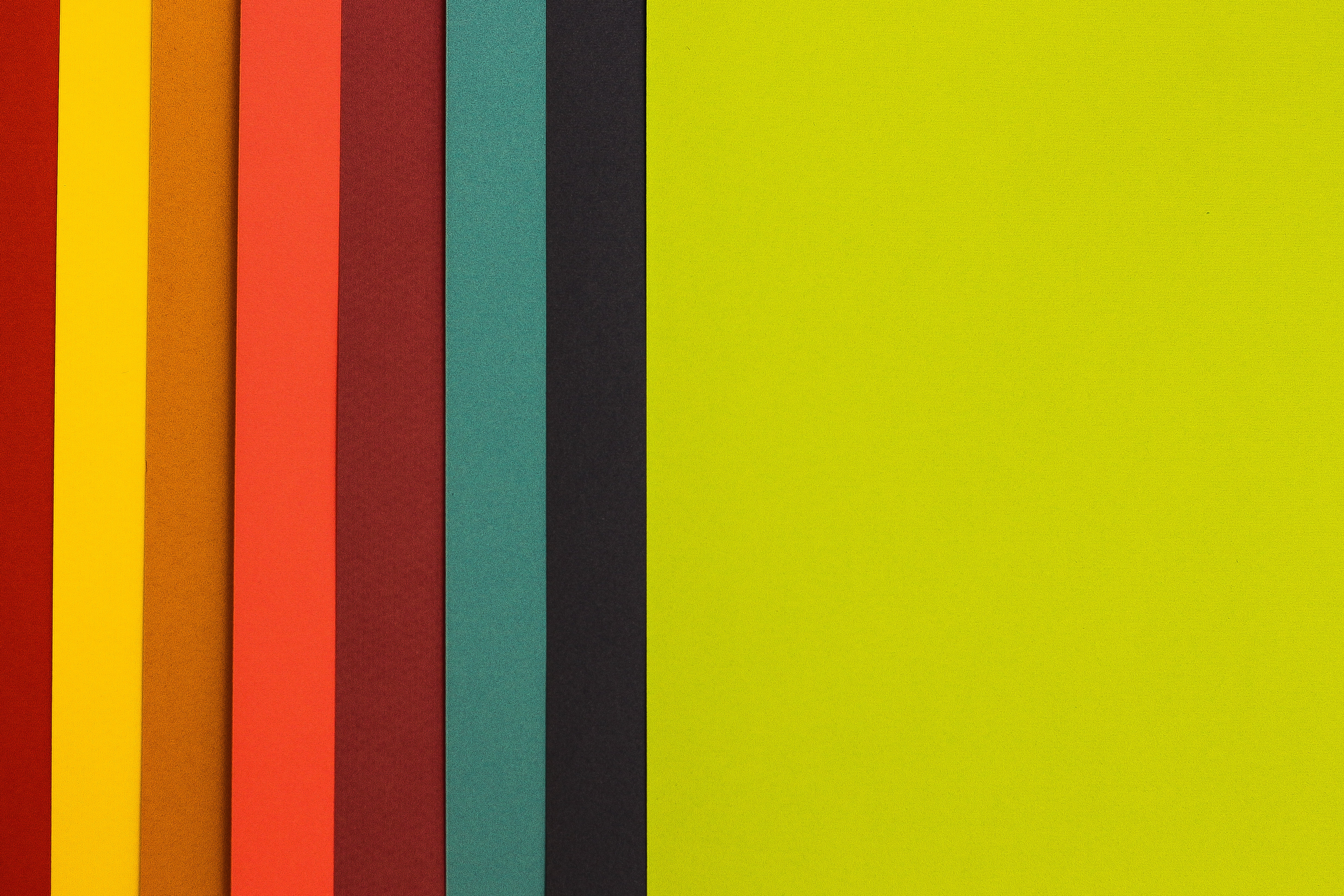 Abstract geometric arrangement of colored paper strips HD Wallpaper