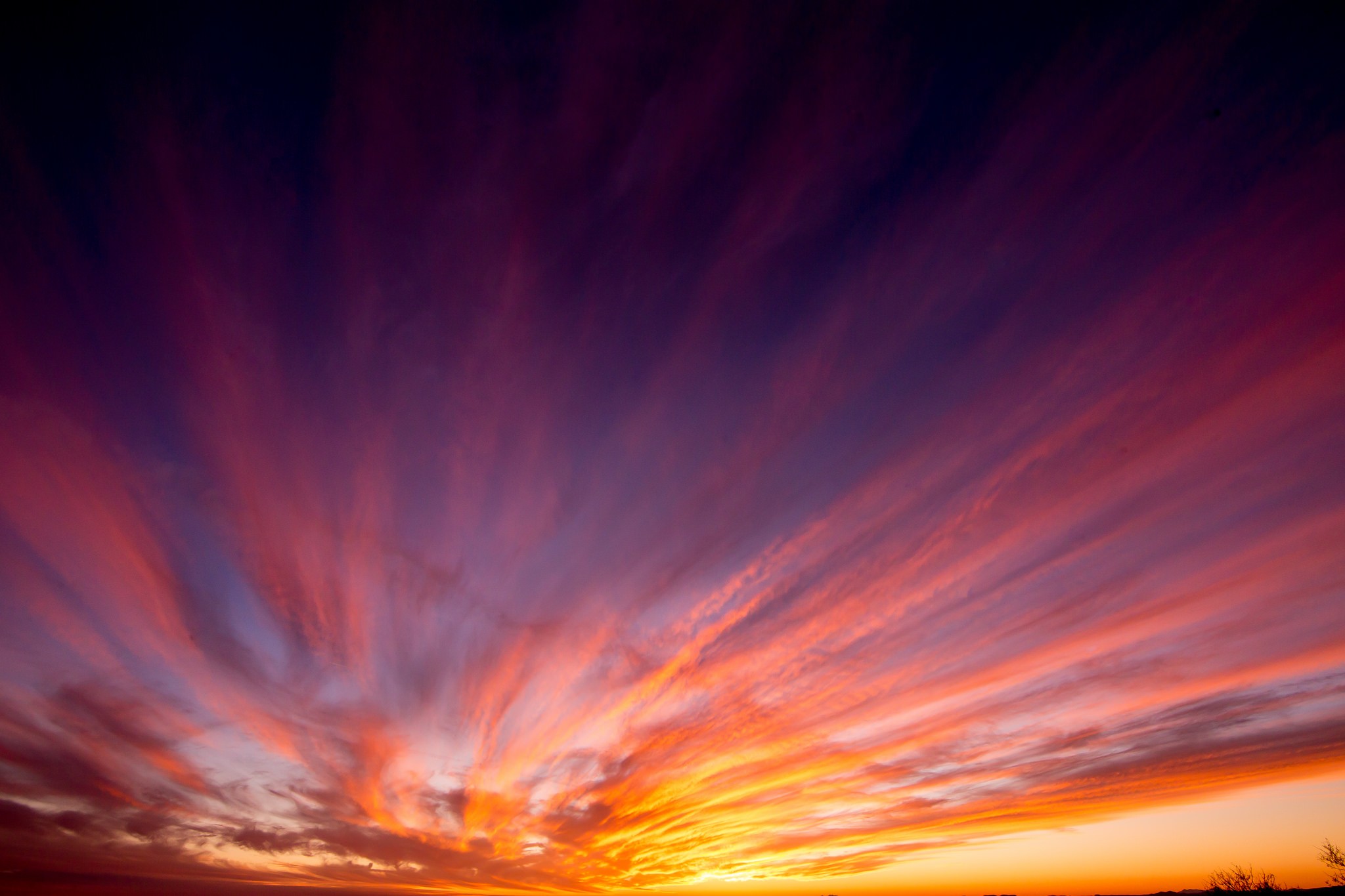 Dramatic sunset sky with colorful clouds HD Wallpaper