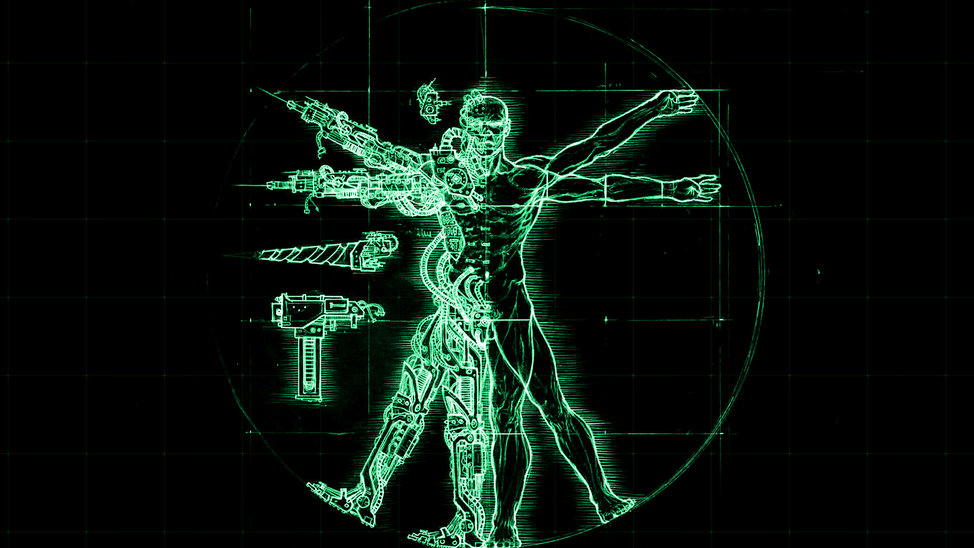 Warhammer 40k Tech-Priest Vitruvian Man HD Wallpaper