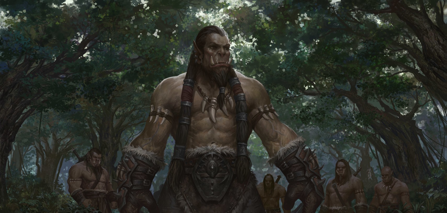 Orcs in a forest, fantasy art HD Wallpaper