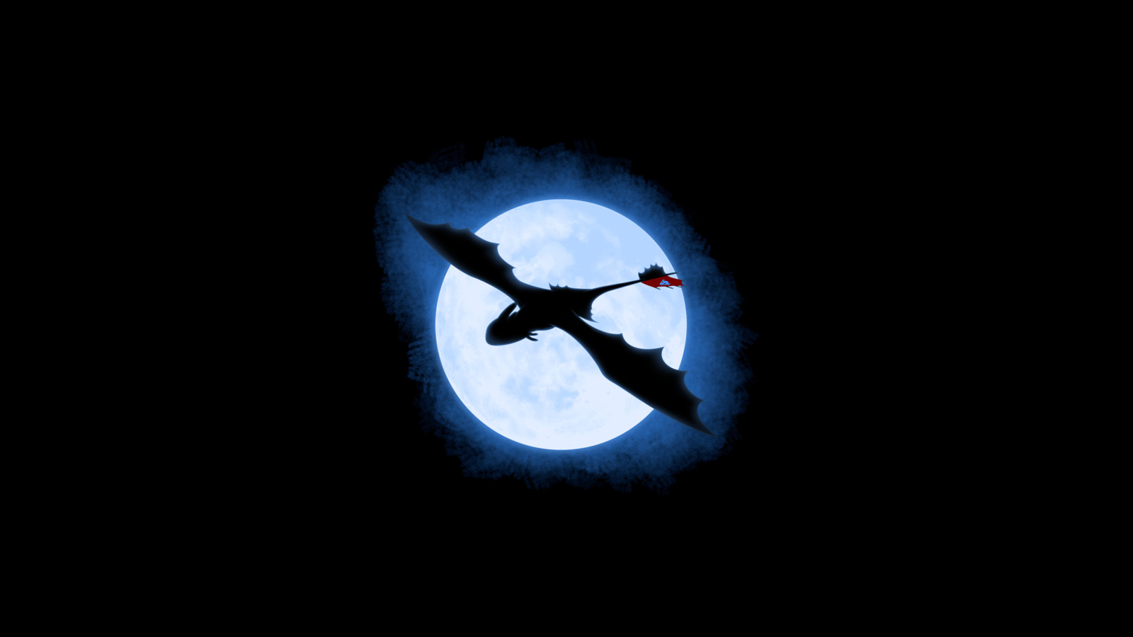 Toothless the dragon flying in front of the moon HD Wallpaper