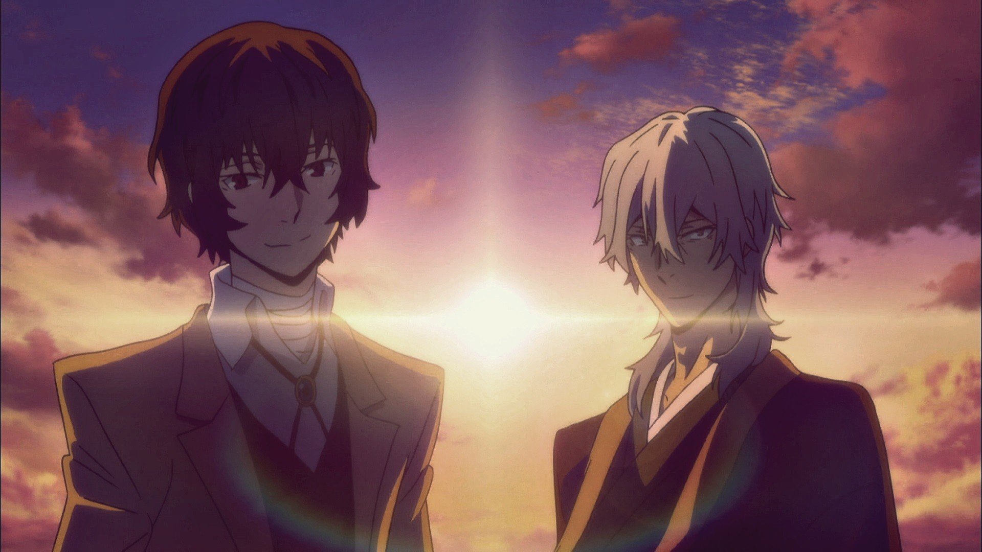 Dazai Osamu and Fukuzawa Yukichi from Bungo Stray Dogs HD Wallpaper
