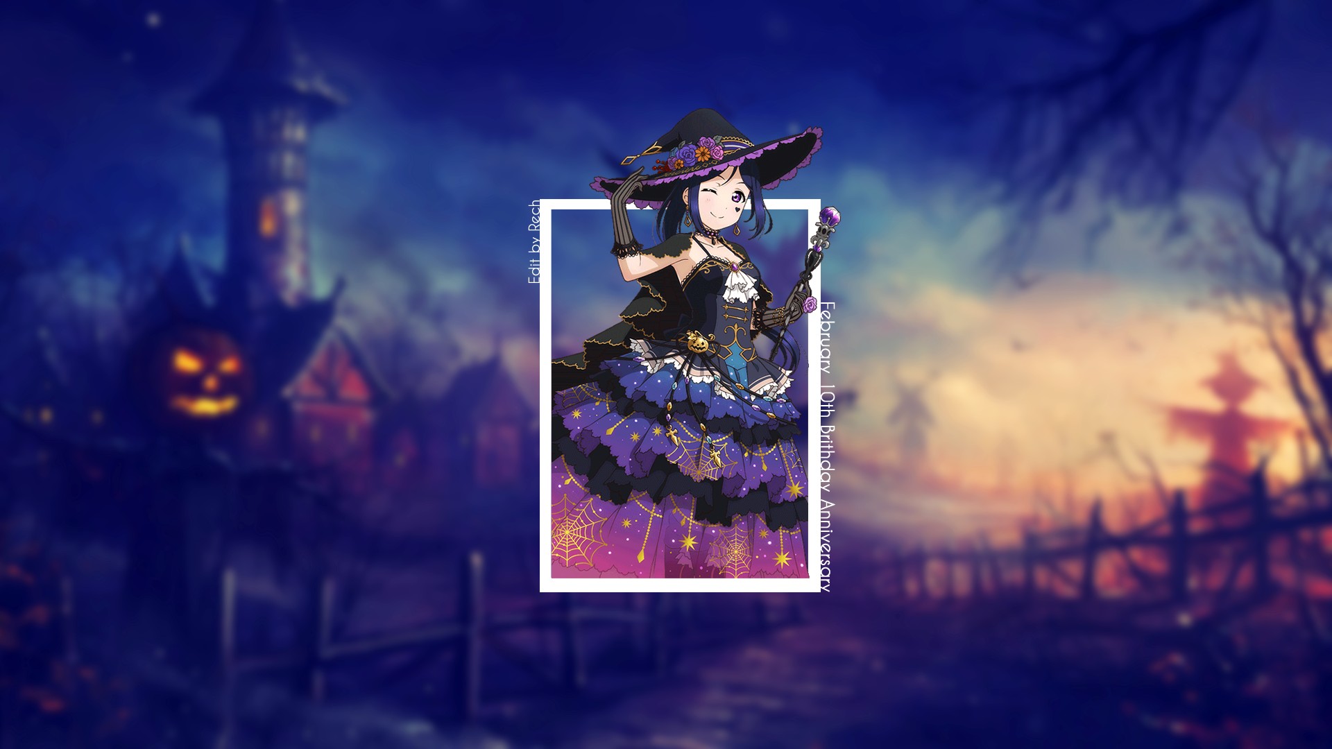 Yoshiko Tsushima from Love Live! Sunshine!! Halloween Witch HD Wallpaper