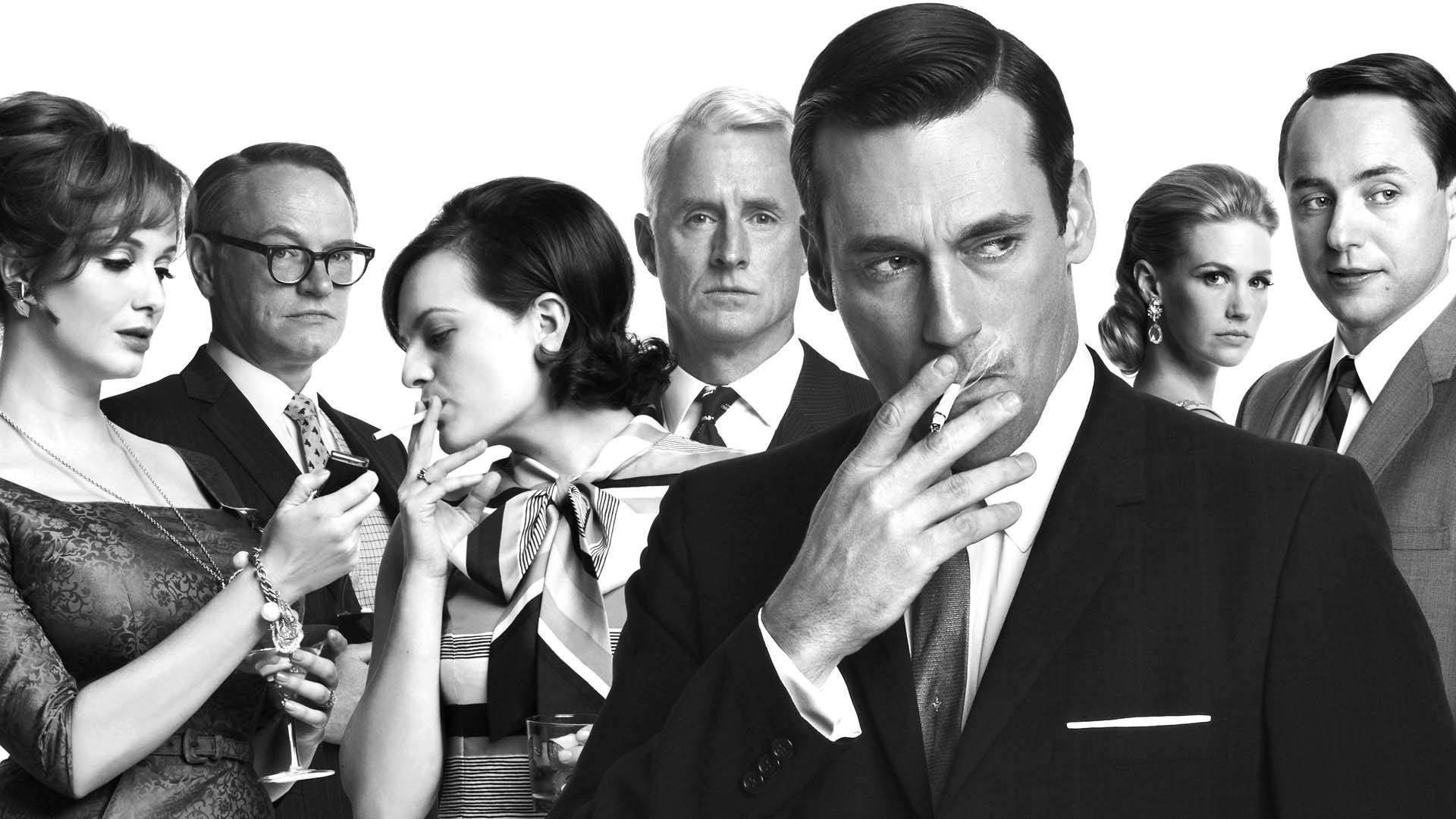 Mad Men cast smoking and drinking HD Wallpaper
