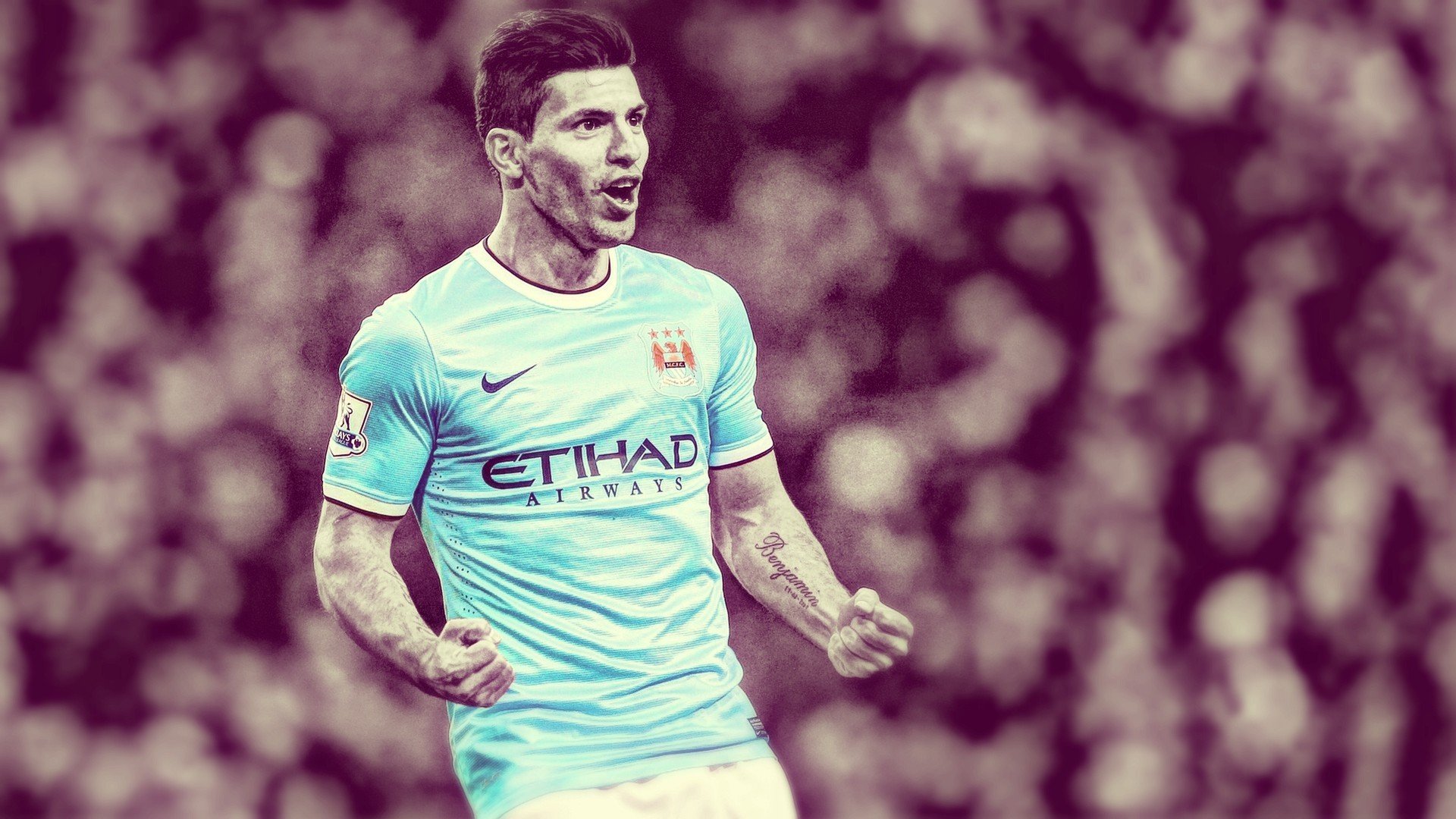 Sergio Agüero Manchester City Football HD Wallpaper