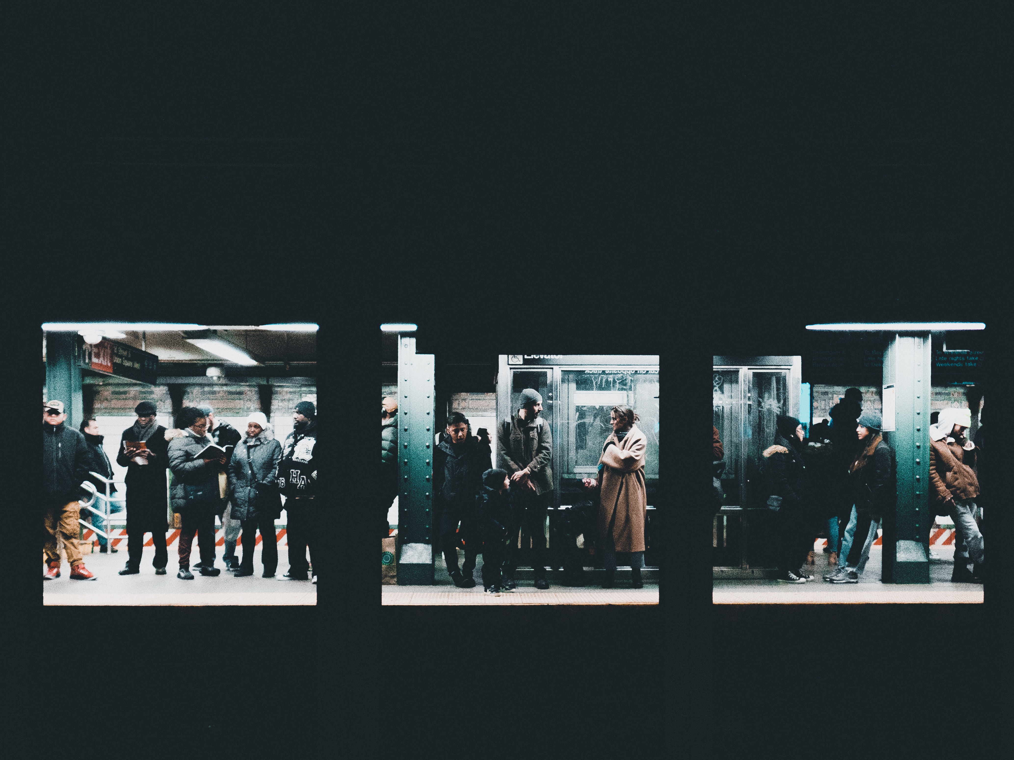 People waiting at a subway station HD Wallpaper