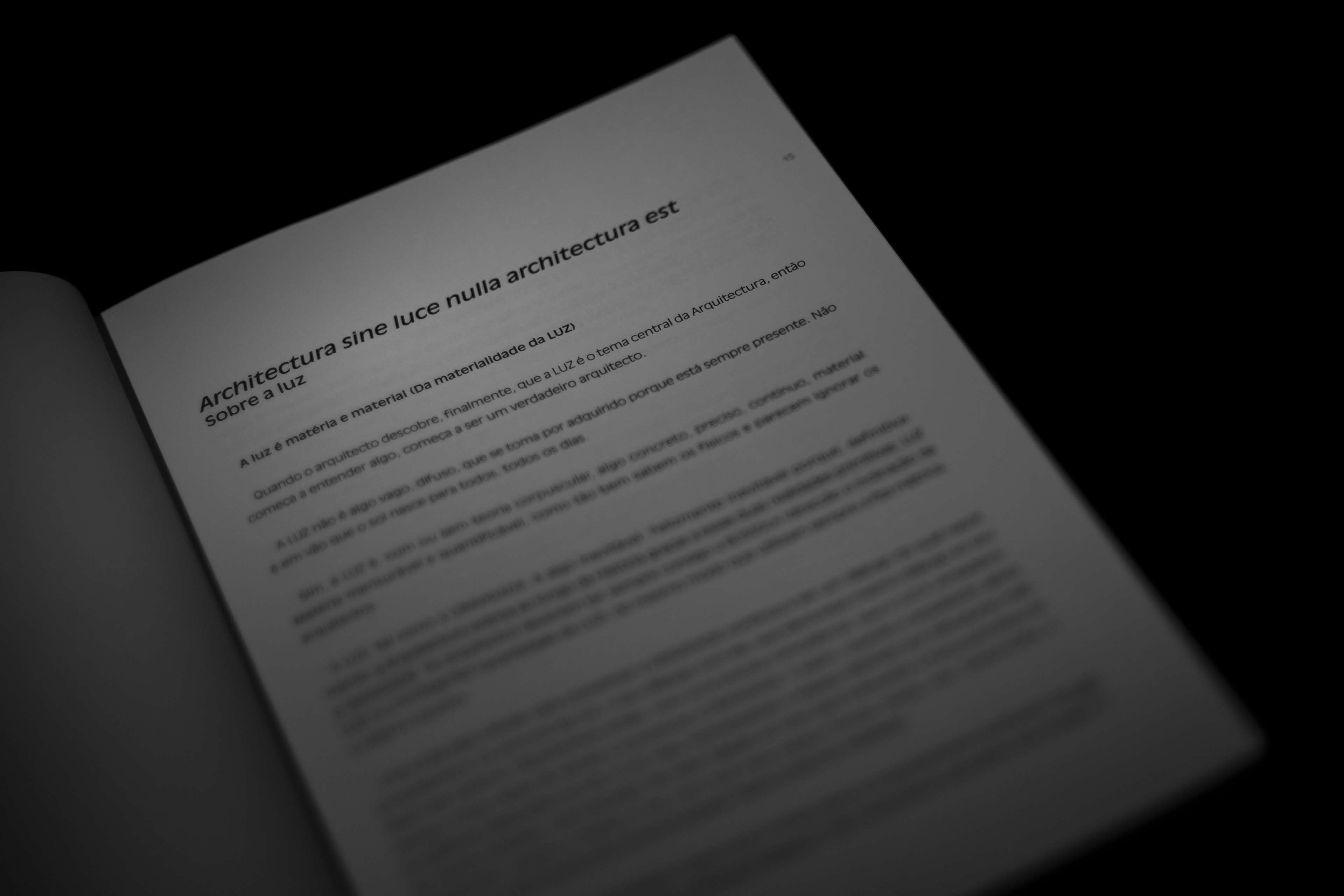 Book page with text about architecture and light HD Wallpaper