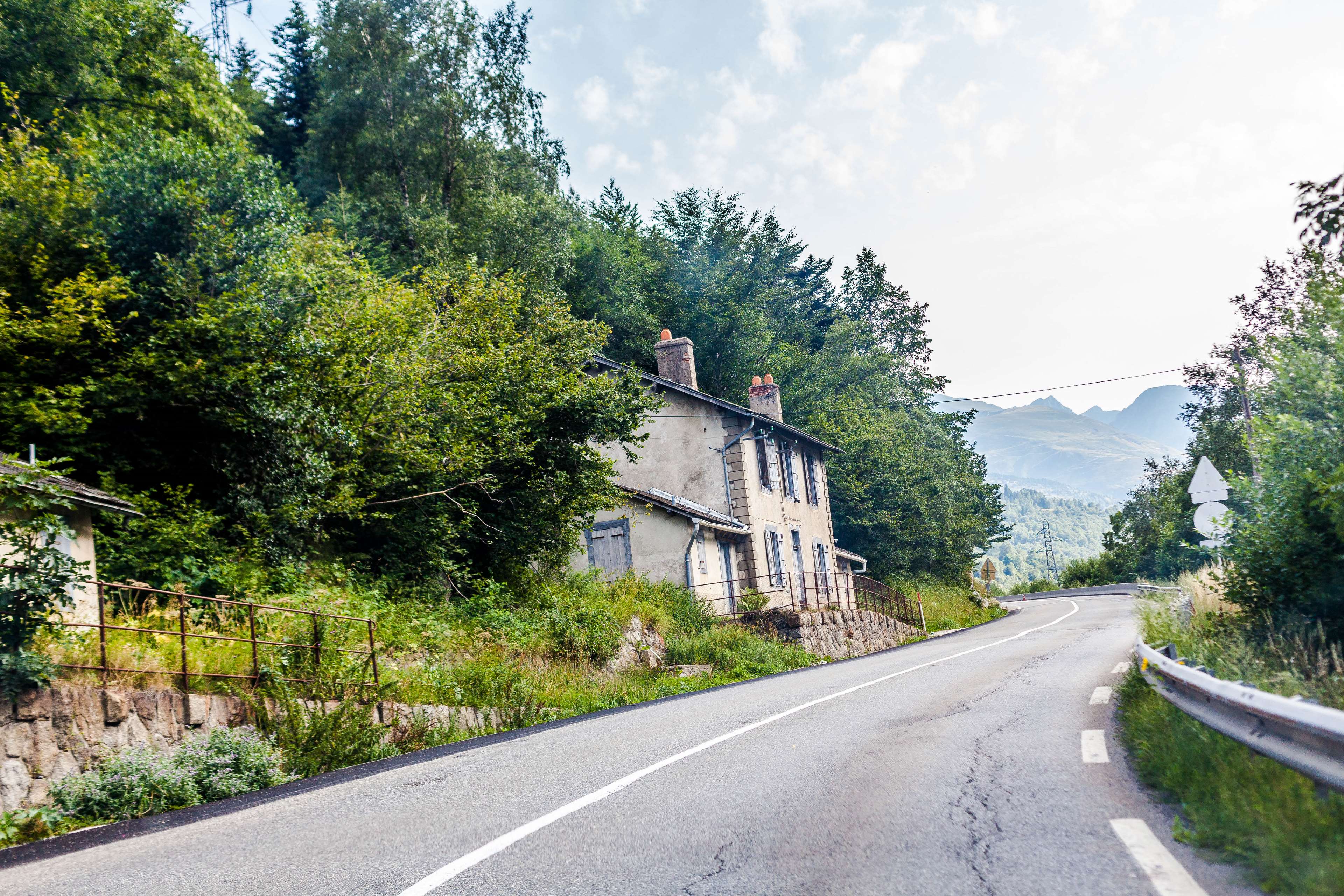 House on a mountain road in Andorra 4K HD Wallpaper
