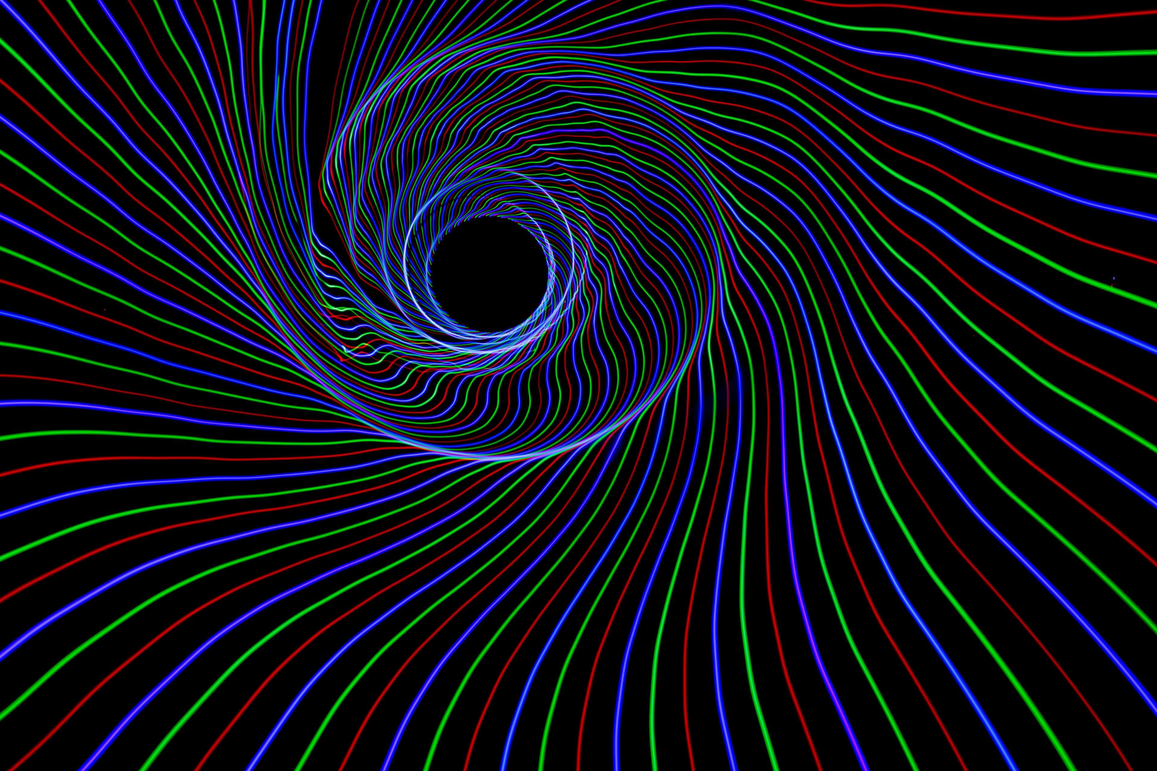 Light painting tunnel 4K HD Wallpaper