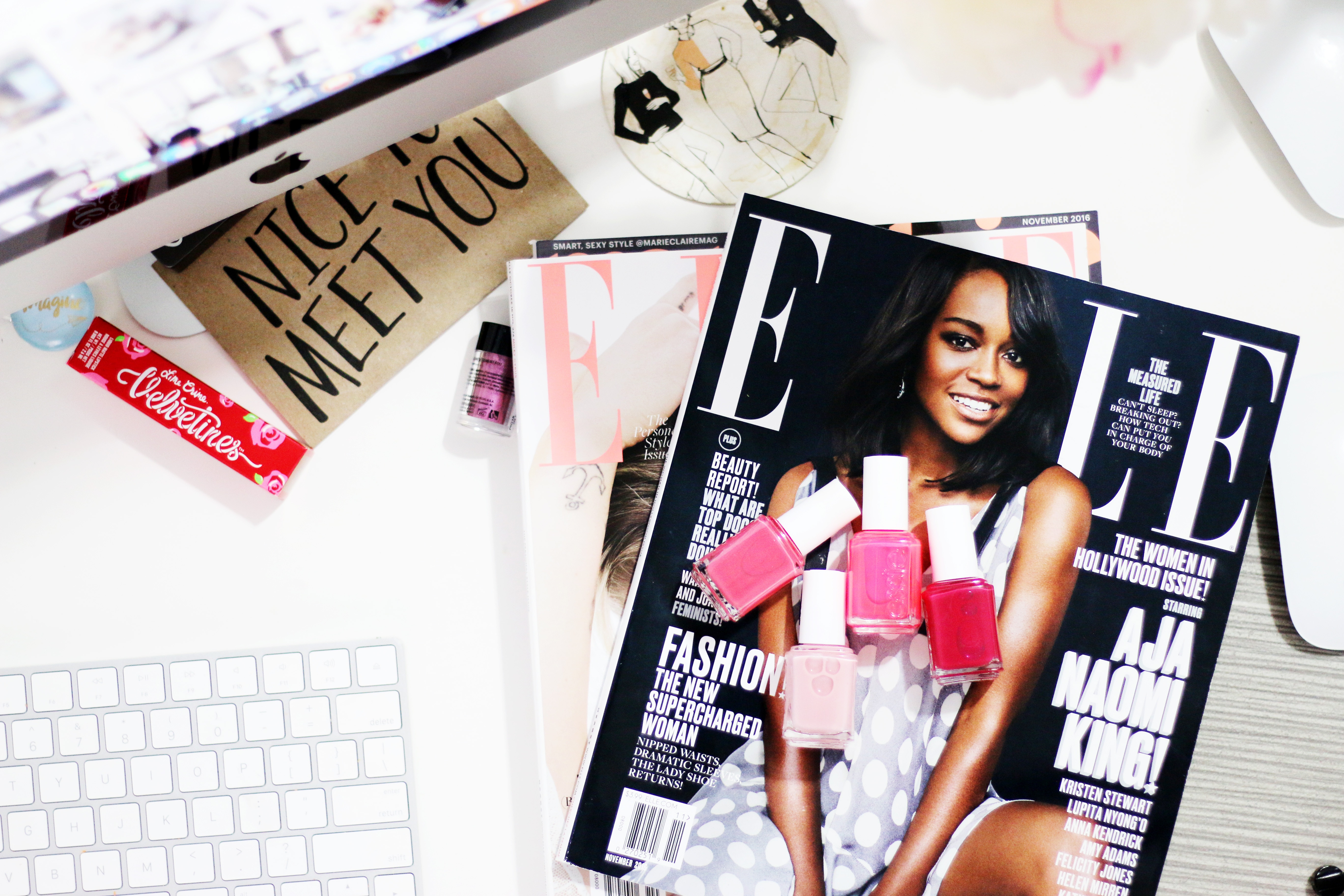 Elle Magazine Cover with Naomi King and Nail Polish HD Wallpaper