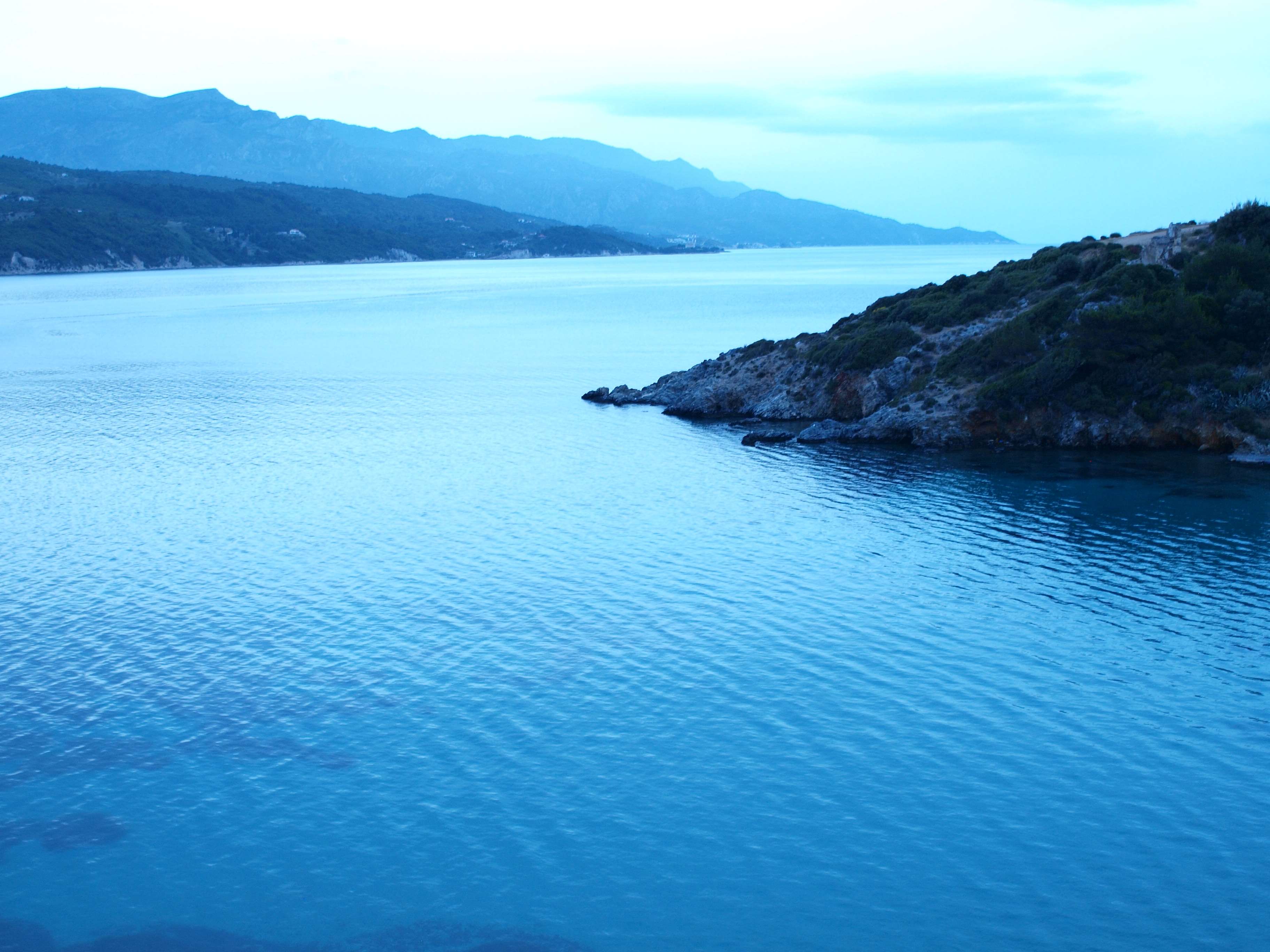 Moonlight over the Aegean Sea in Greece HD Wallpaper