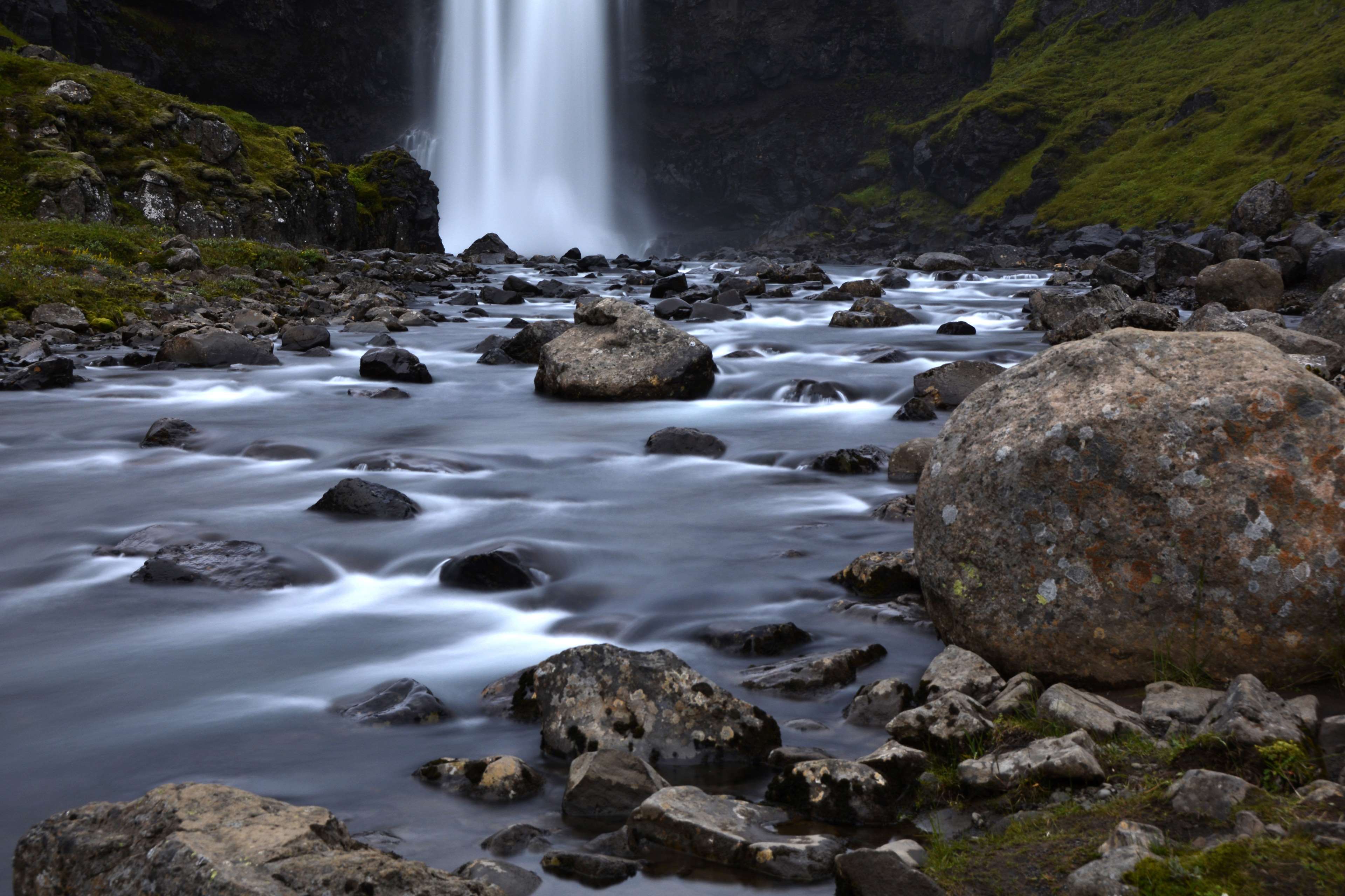 Waterfall and River with Rocks 4K HD Wallpaper