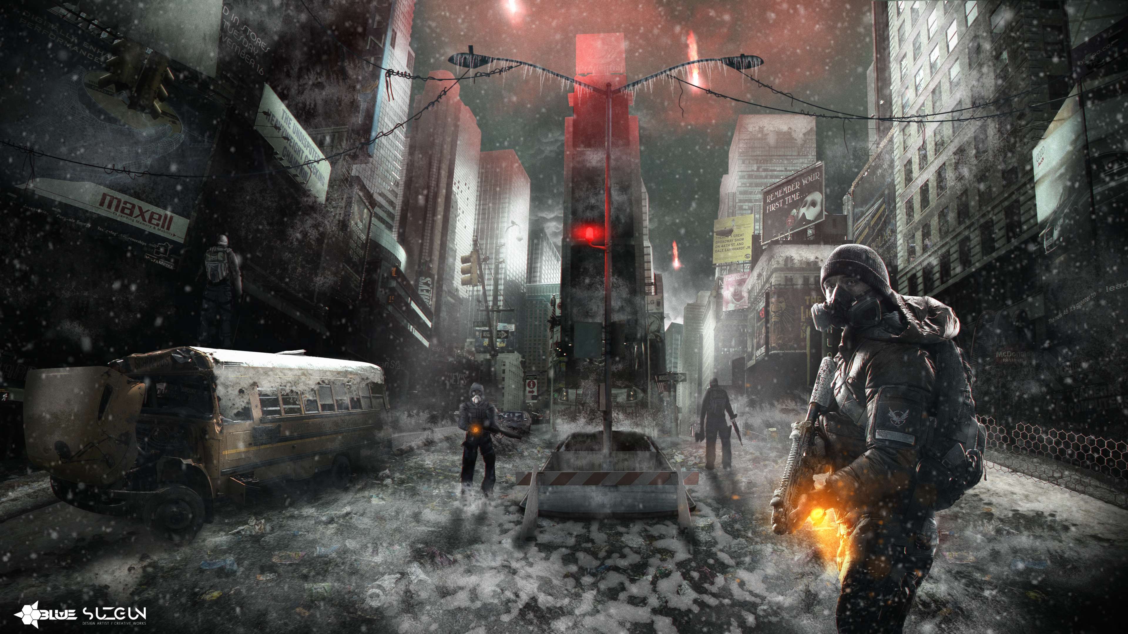 Post-apocalyptic city scene from The Division 4K HD Wallpaper