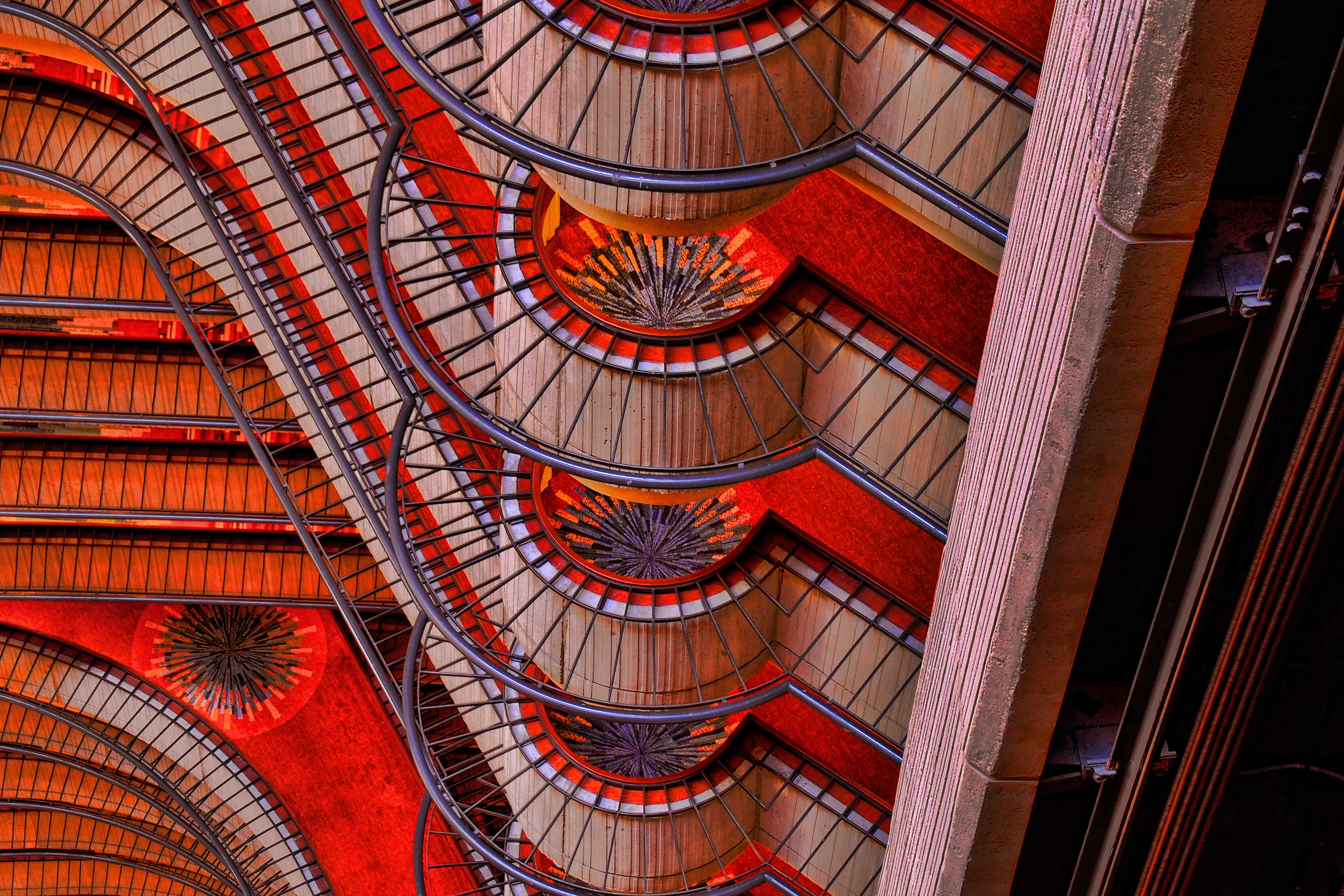 Abstract architectural detail of a building interior HD Wallpaper