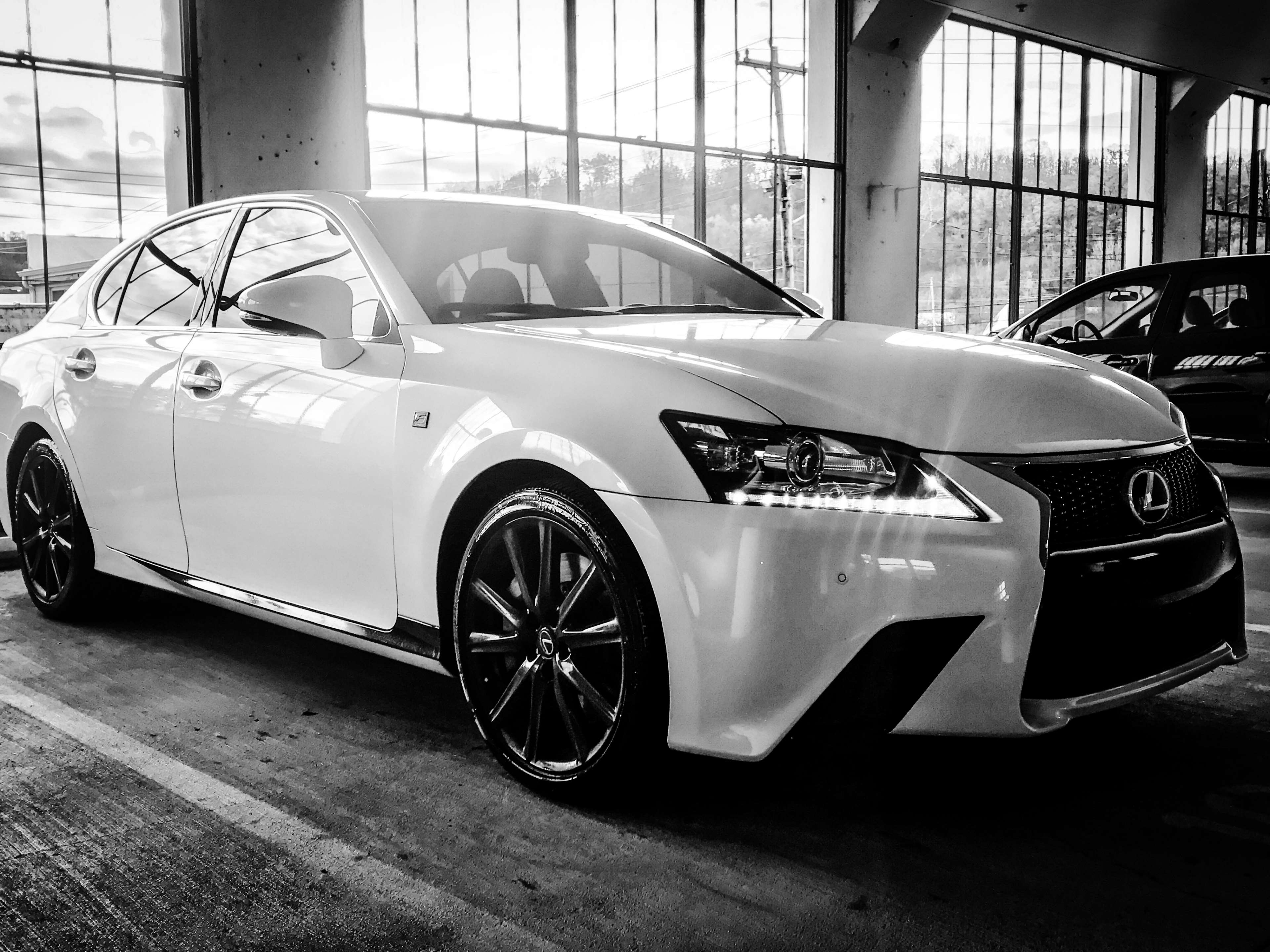 White Lexus GS F Sedan with Black Wheels HD Wallpaper
