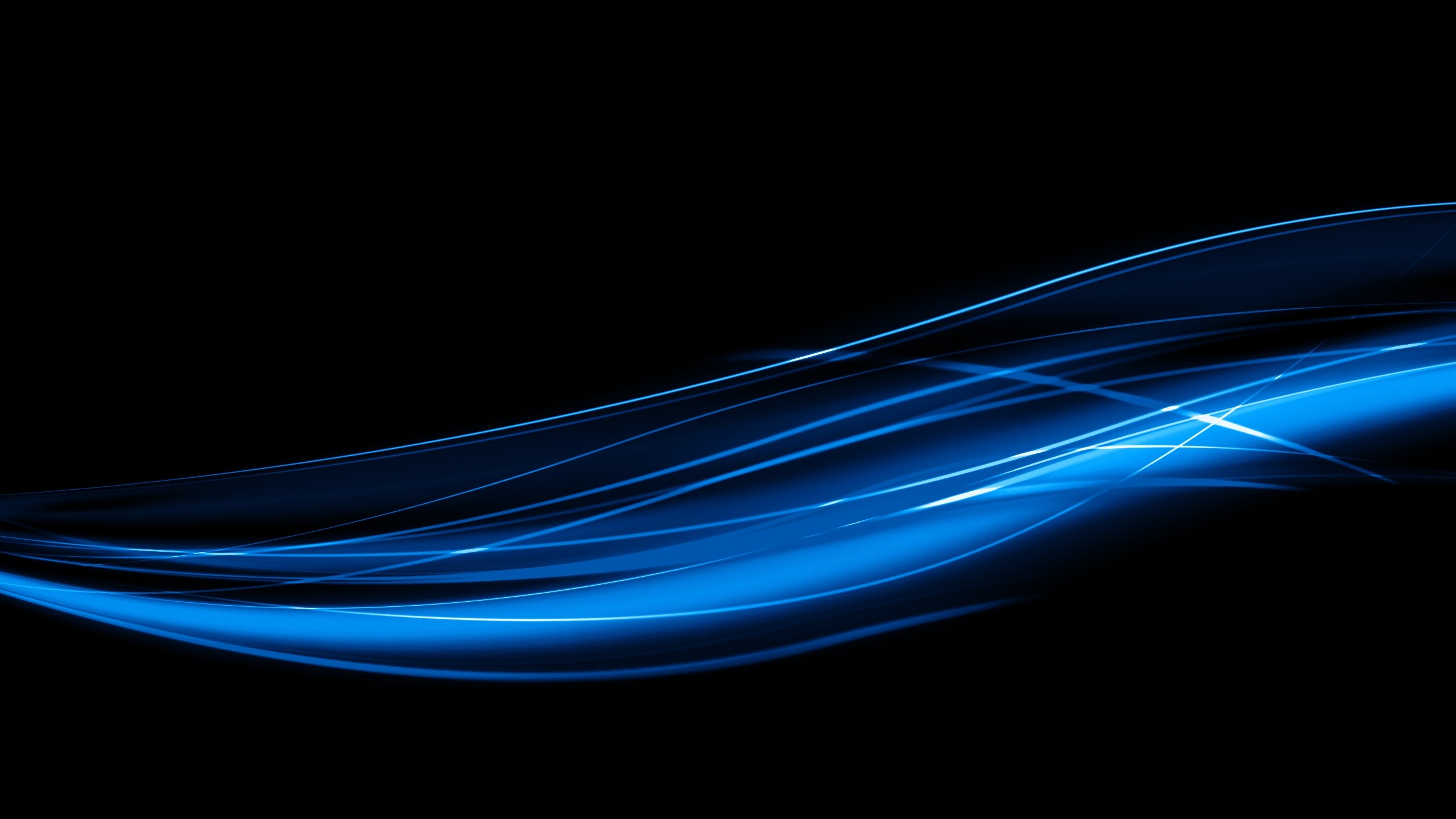 Abstract blue light streaks on black background HD Wallpaper