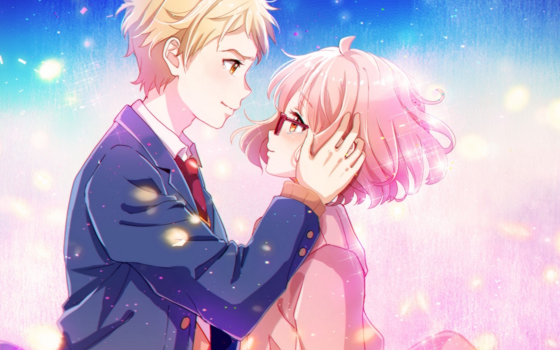 Kuriyama Mirai and Kanbara Akihito from Kyoukai no Kanata HD Wallpaper