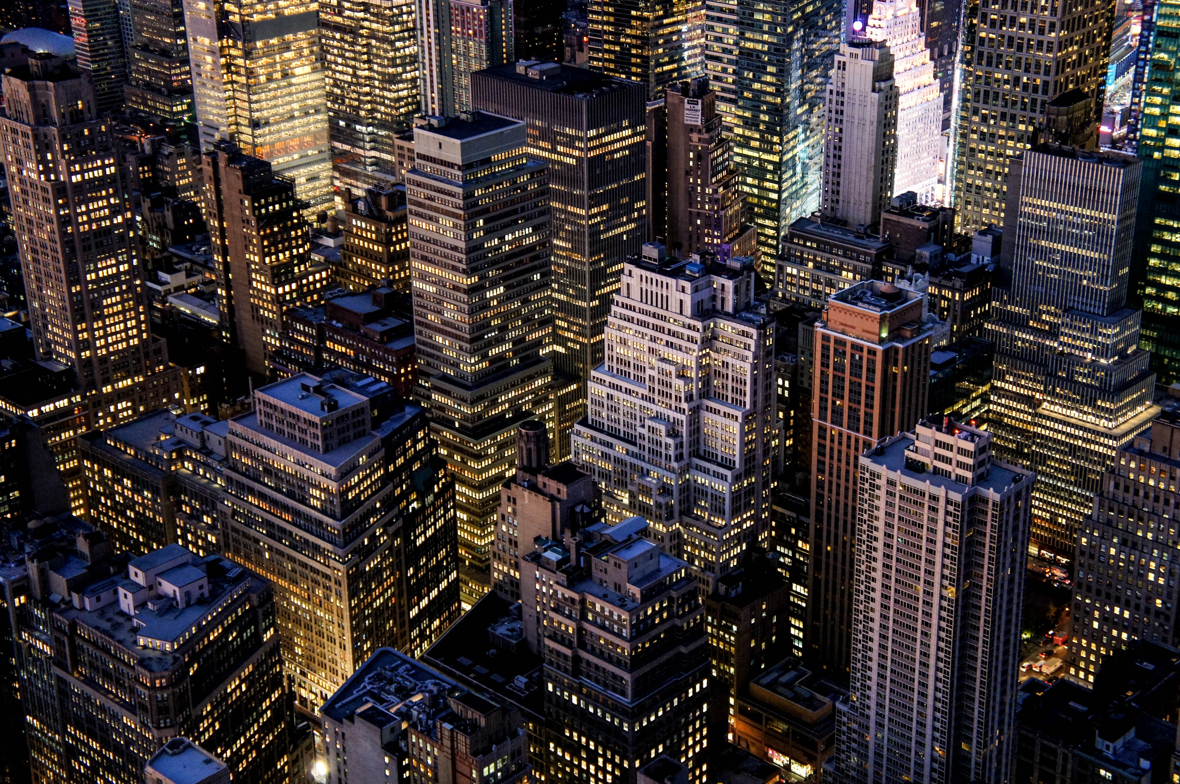 New York City Skyscrapers at Night HD Wallpaper