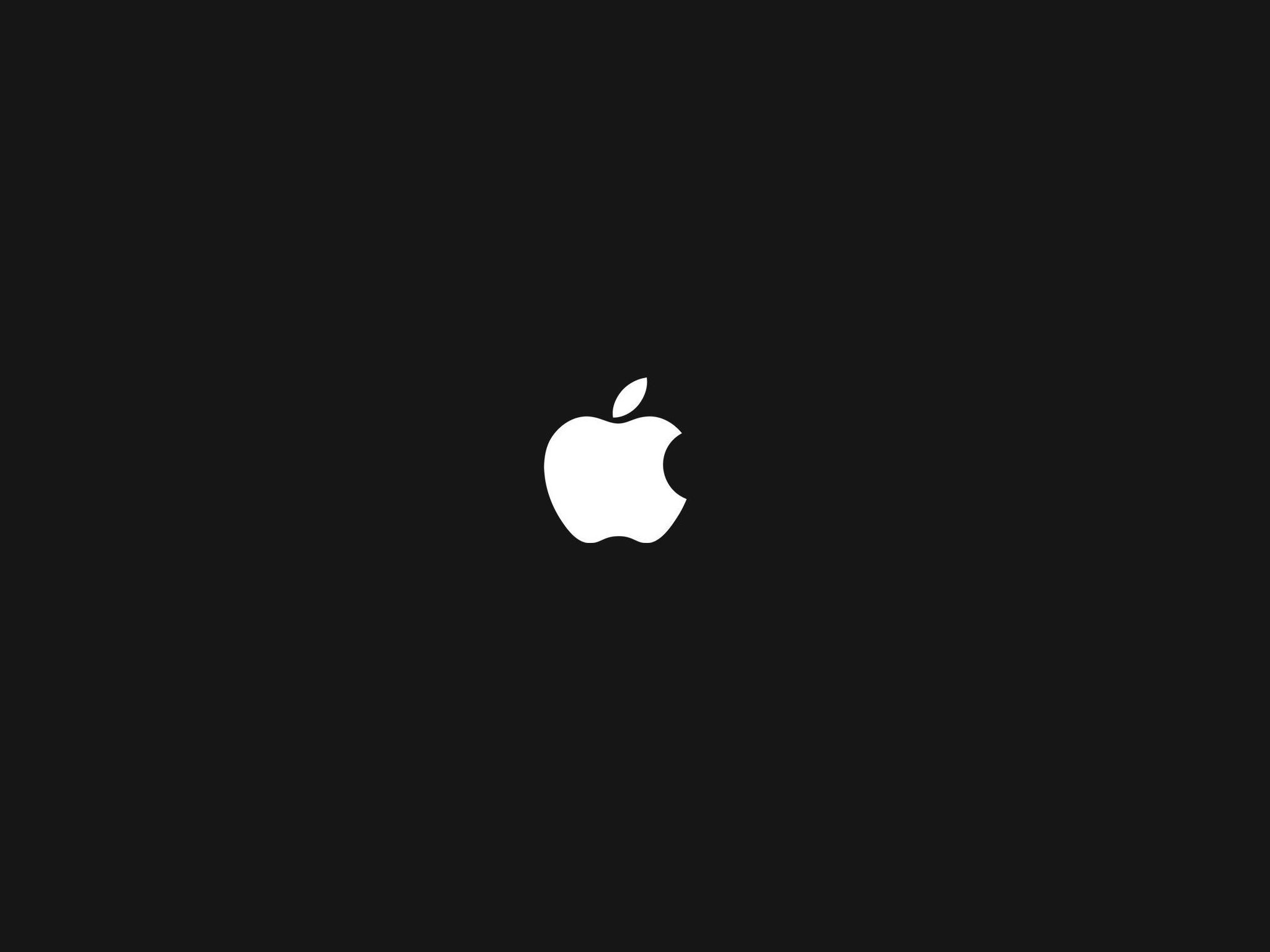 Apple logo on black background HD Wallpaper