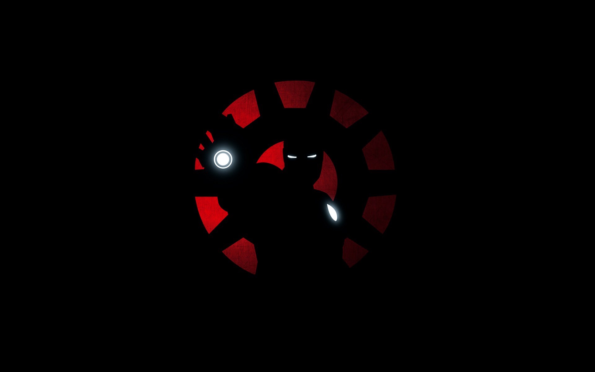 Iron Man Silhouette with Arc Reactor HD Wallpaper