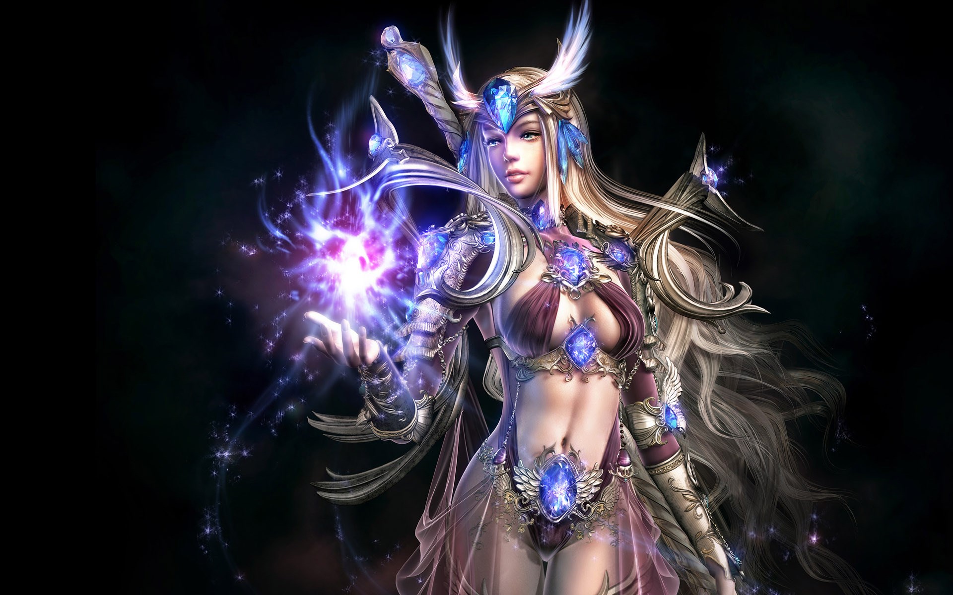 Fantasy Woman Casting Magic HD Wallpaper