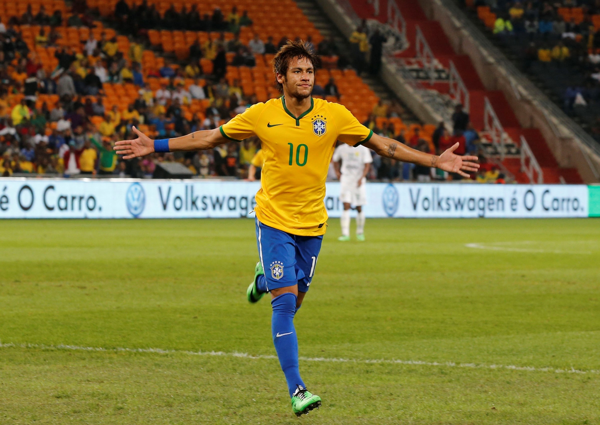 Neymar Jr. playing for Brazil HD Wallpaper
