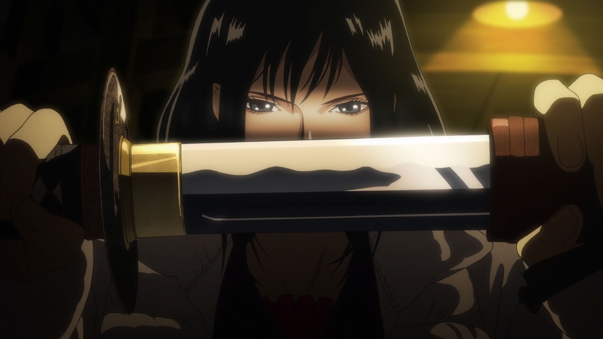 Saya from Blood-C holding a katana HD Wallpaper
