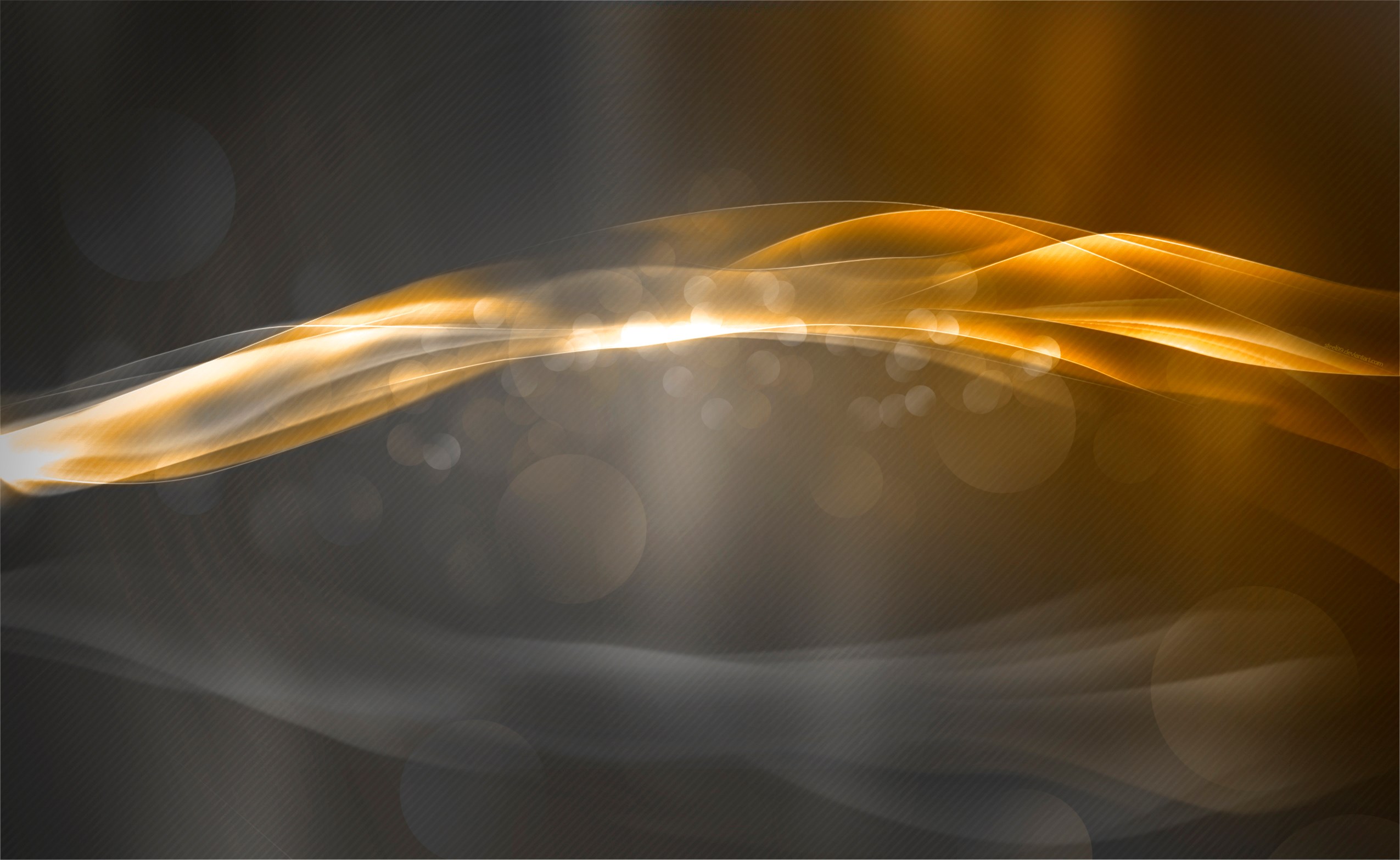Abstract Gold and Silver Waves with Bokeh HD Wallpaper
